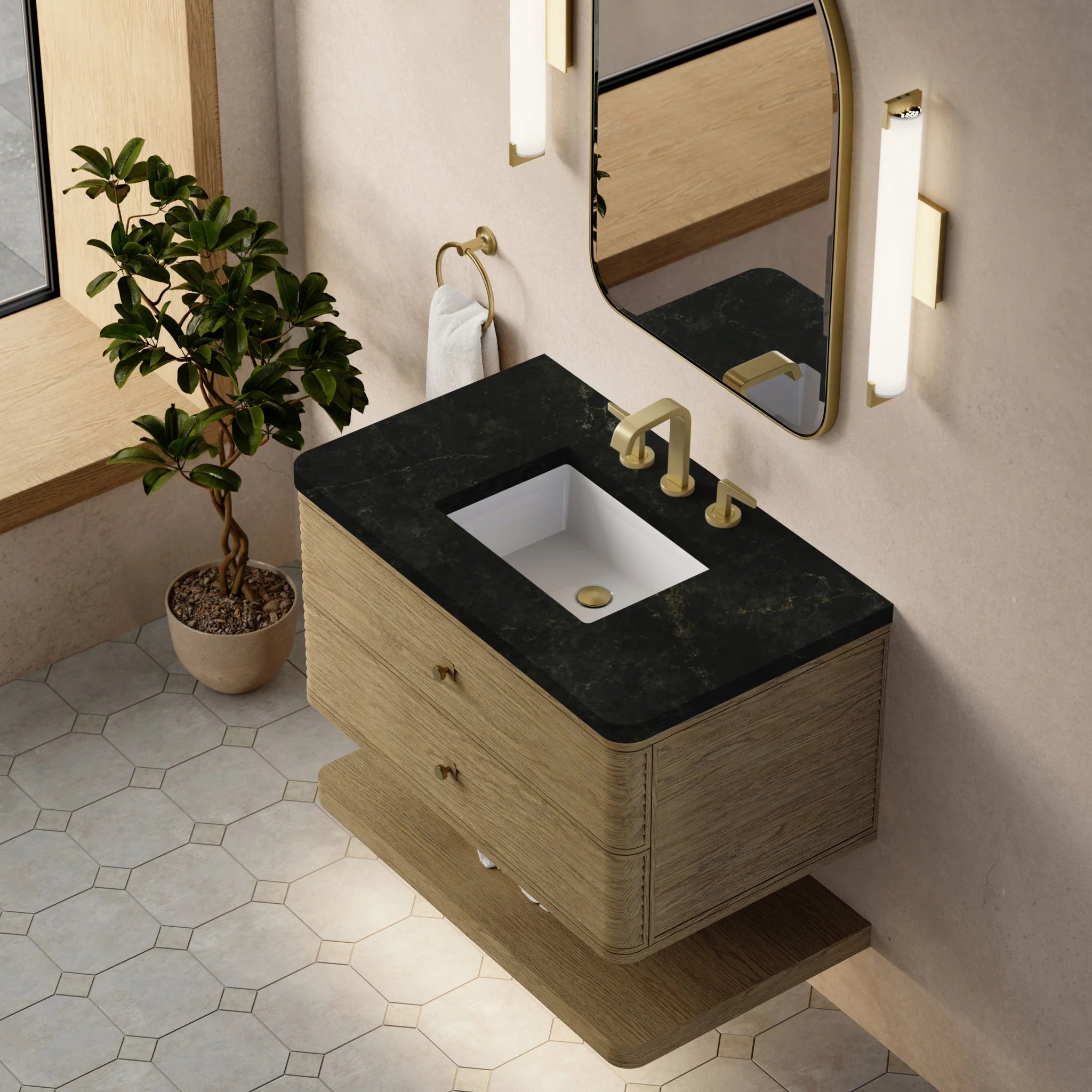 36" Allamari Single Vanity in Dune Mist by James Martin Vanities-Phantome Eclos 5