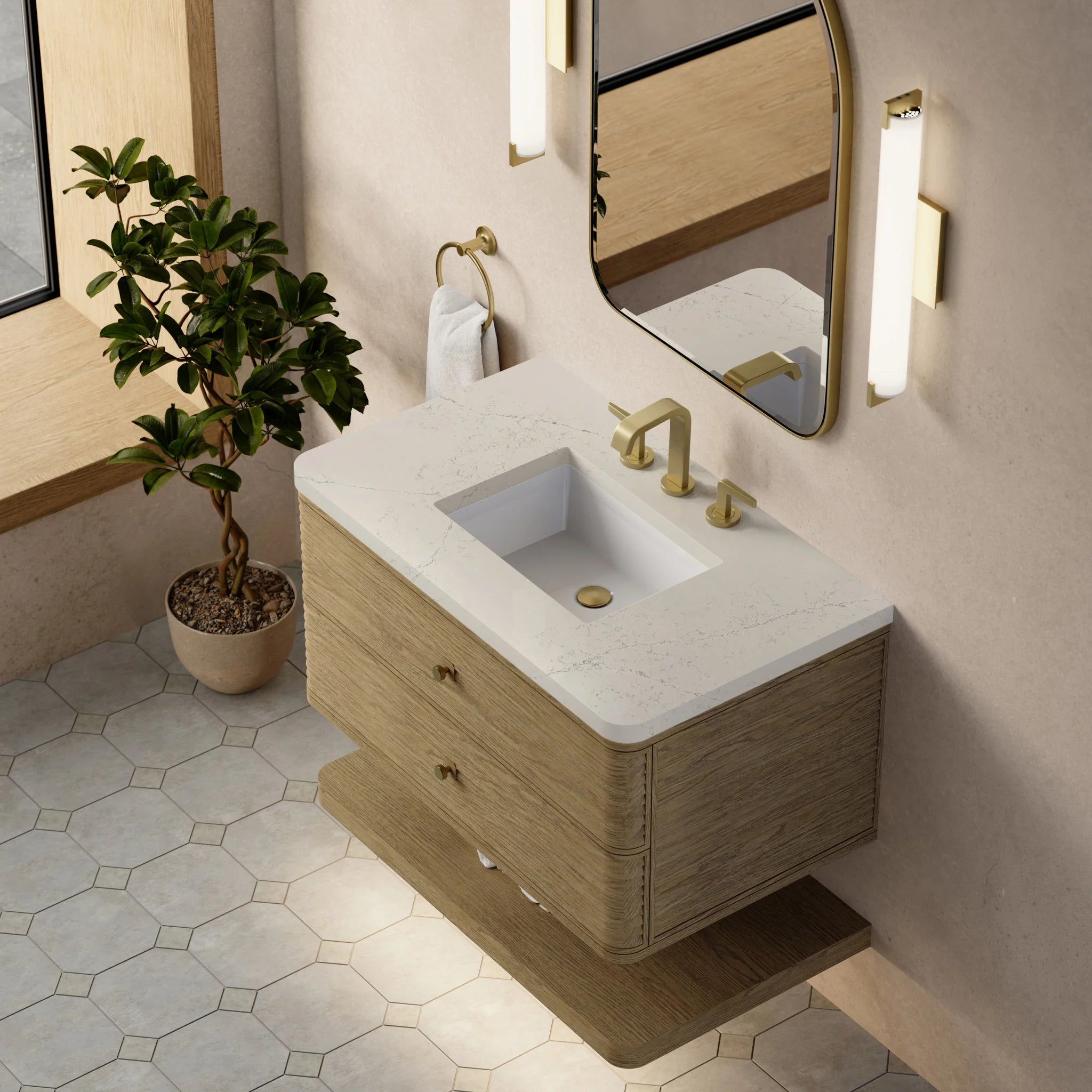 36" Allamari Single Vanity in Dune Mist by James Martin Vanities-Siberian Silestone 5