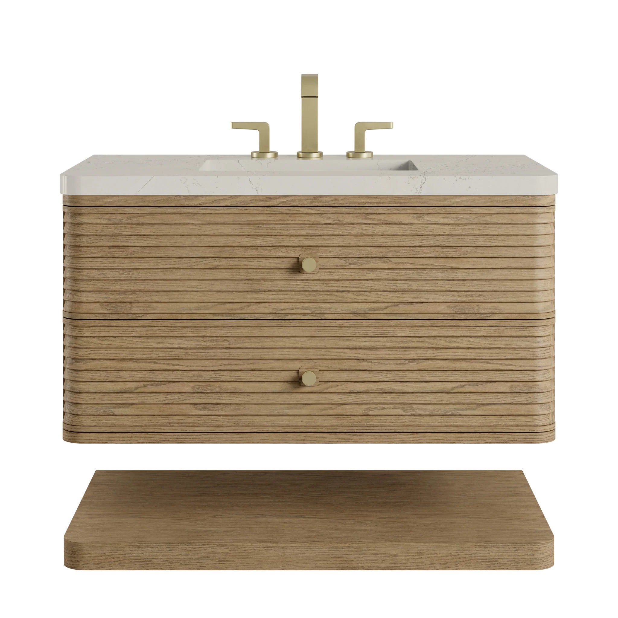 36" Allamari Single Vanity in Dune Mist by James Martin Vanities-Siberian Silestone