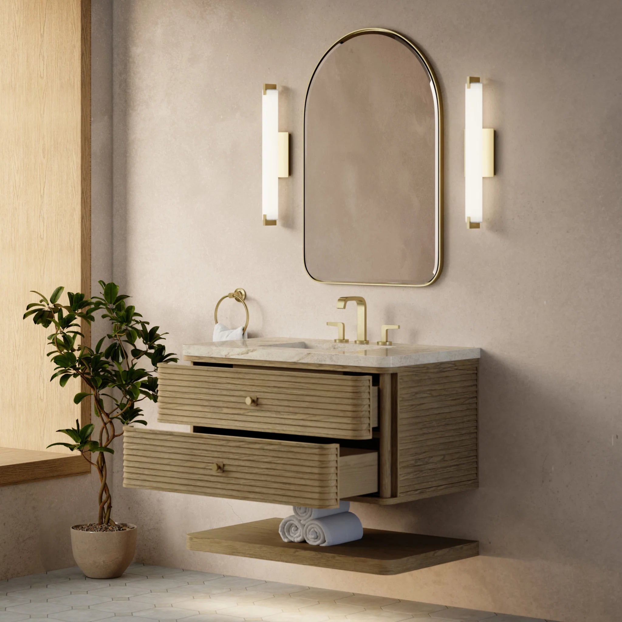 36" Allamari Single Vanity in Dune Mist by James Martin Vanities-Tajnar Eclos 3
