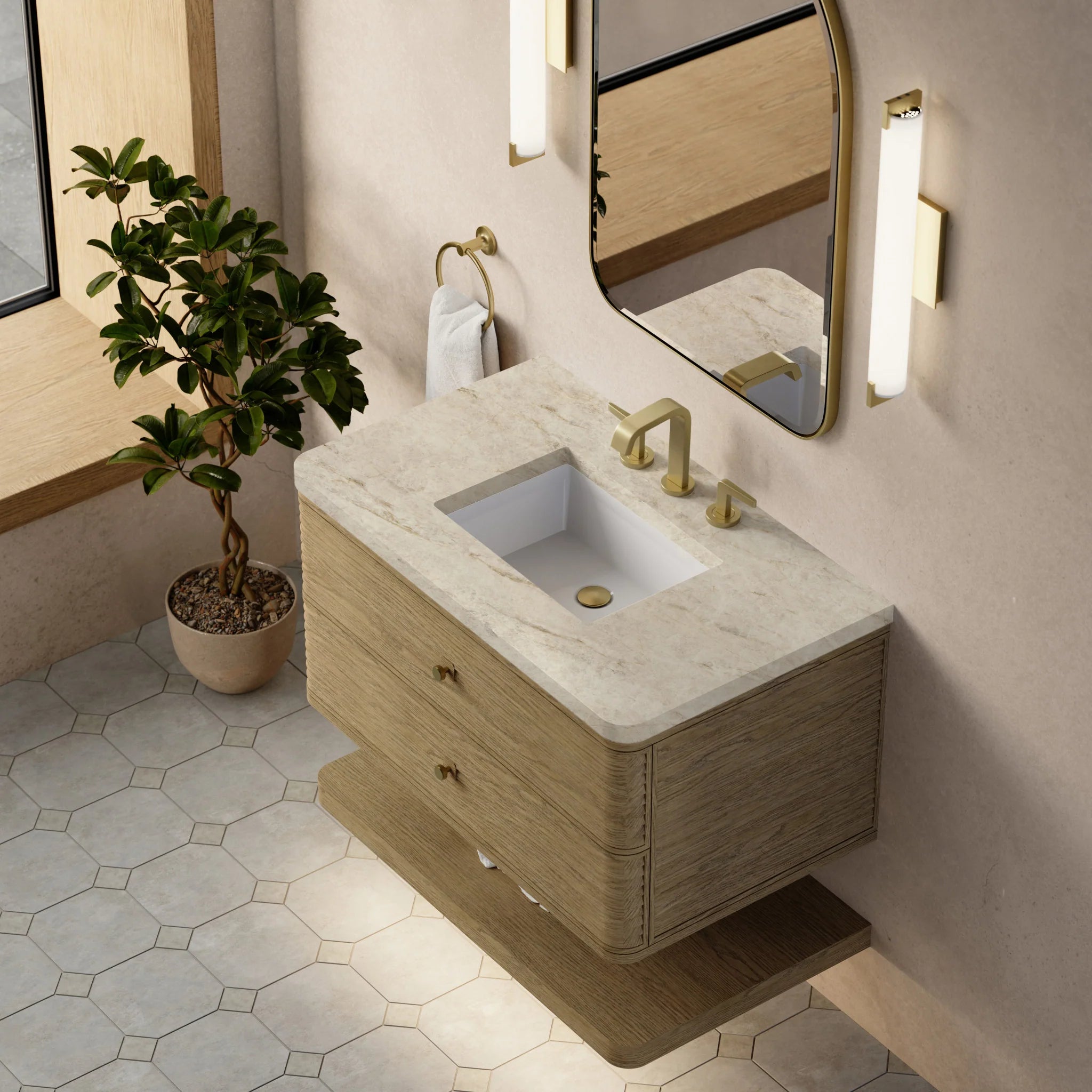 36" Allamari Single Vanity in Dune Mist by James Martin Vanities-Tajnar Eclos 5