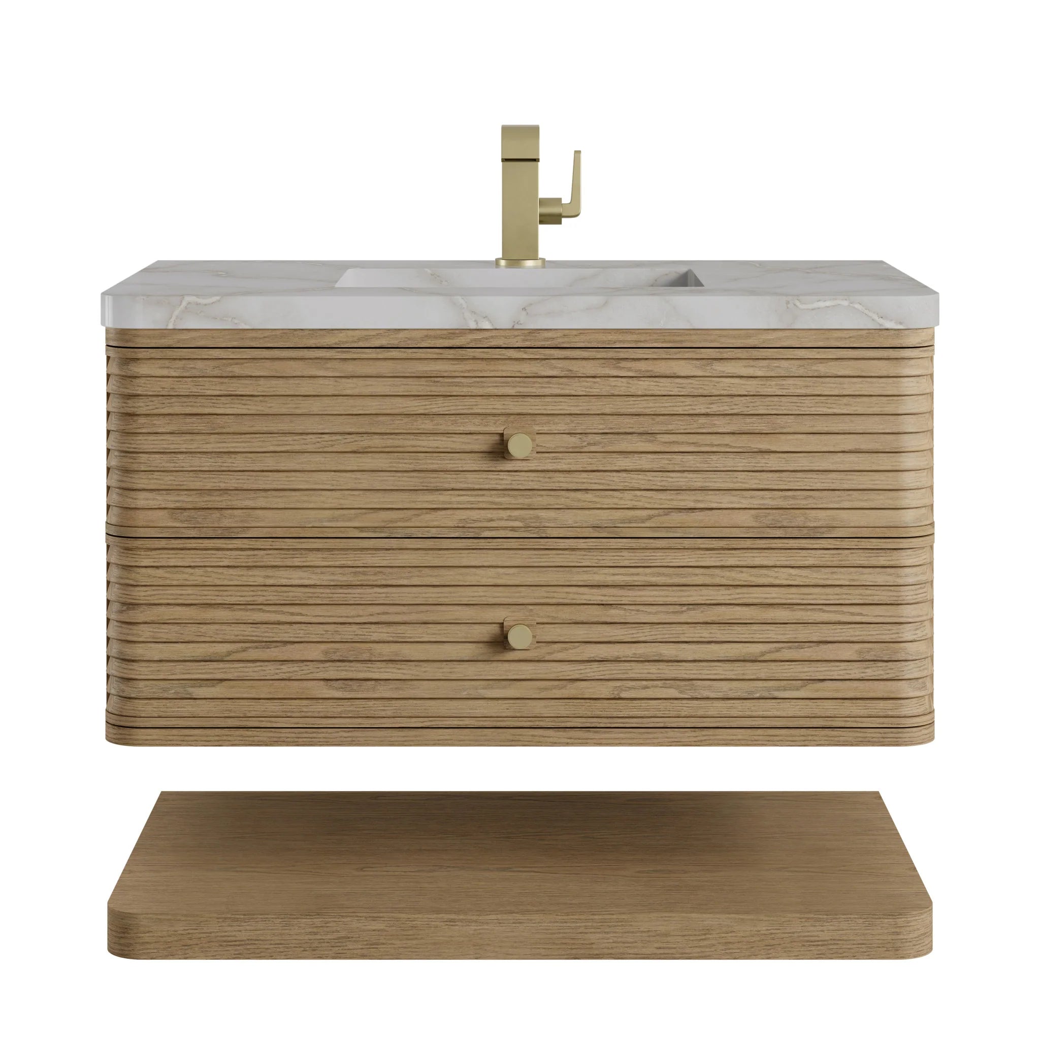 36" Allamari Single Vanity in Dune Mist by James Martin Vanities-Victorian Silver Silestone 15