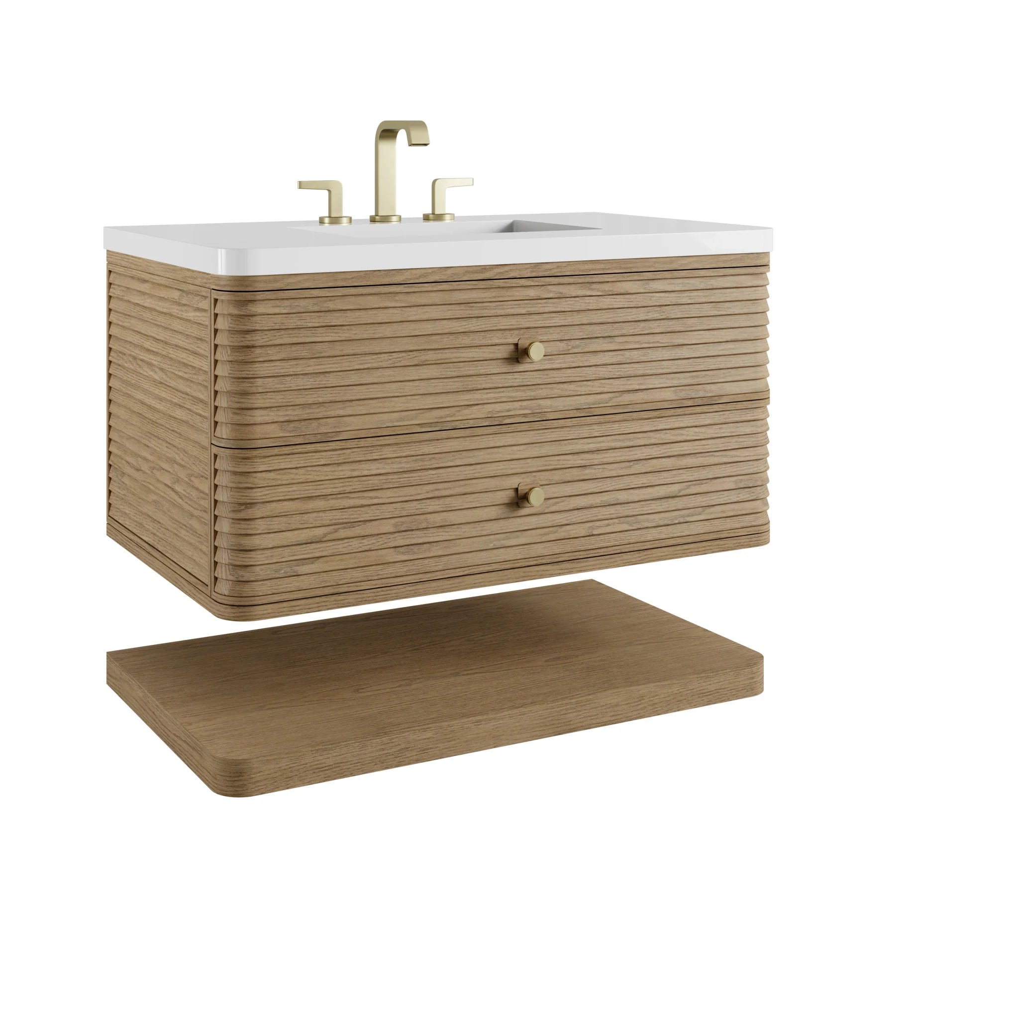 36" Allamari Single Vanity in Dune Mist by James Martin Vanities-White Zeus Silestone 13
