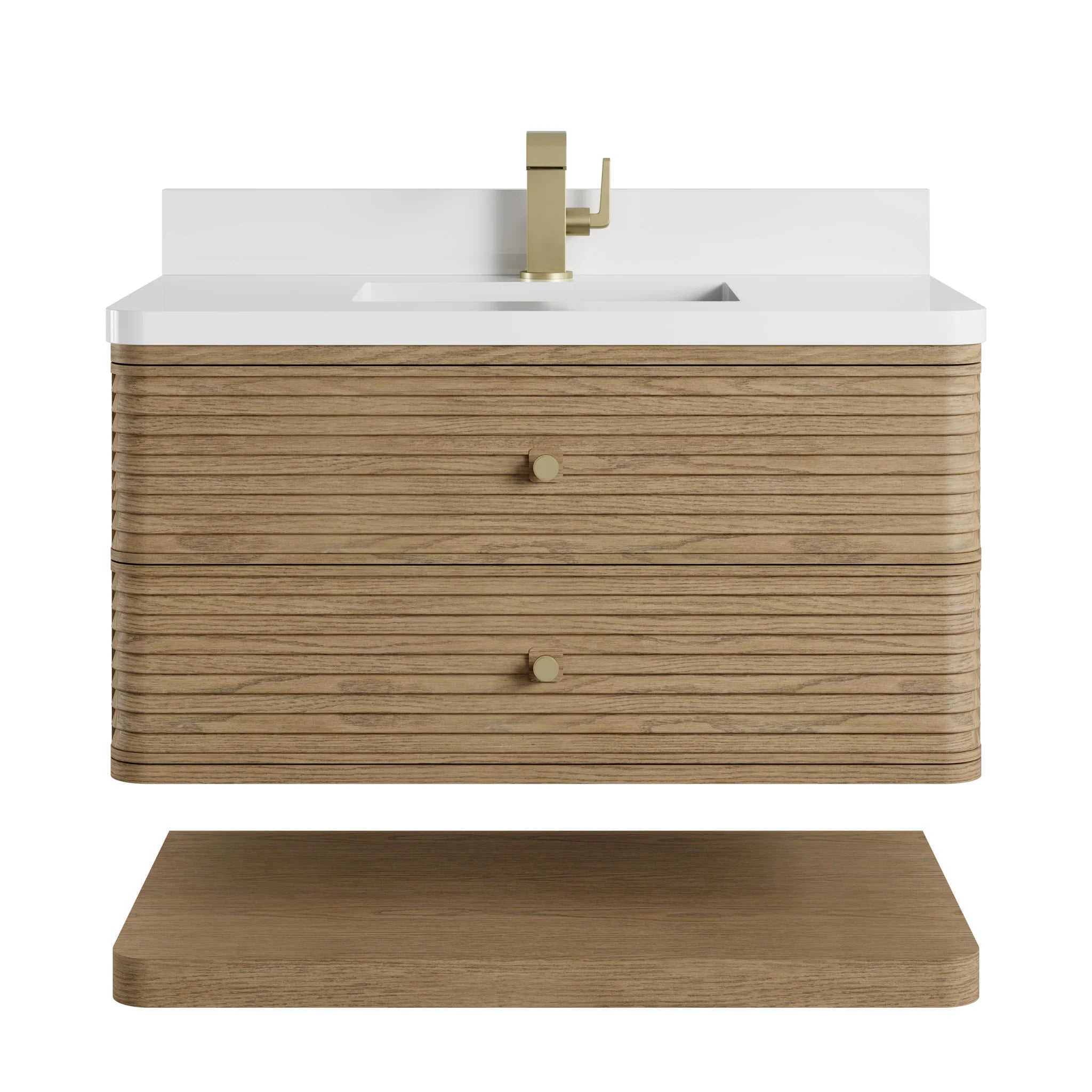 36" Allamari Single Vanity in Dune Mist by James Martin Vanities-White Zeus Silestone 21