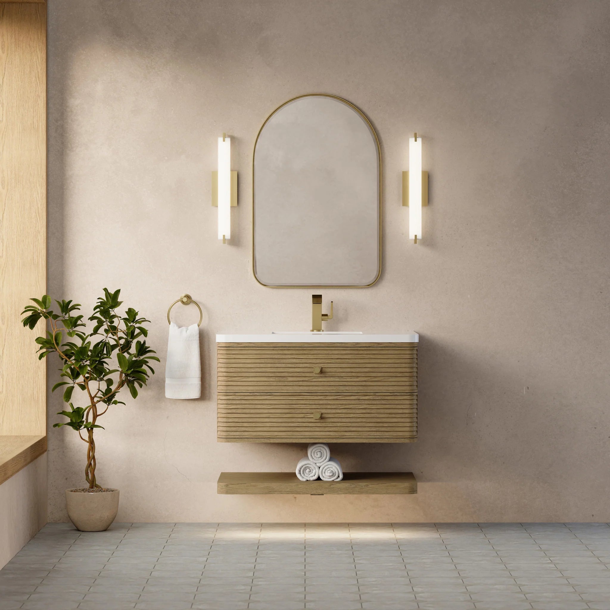 36" Allamari Single Vanity in Dune Mist by James Martin Vanities-White Zeus Silestone 22