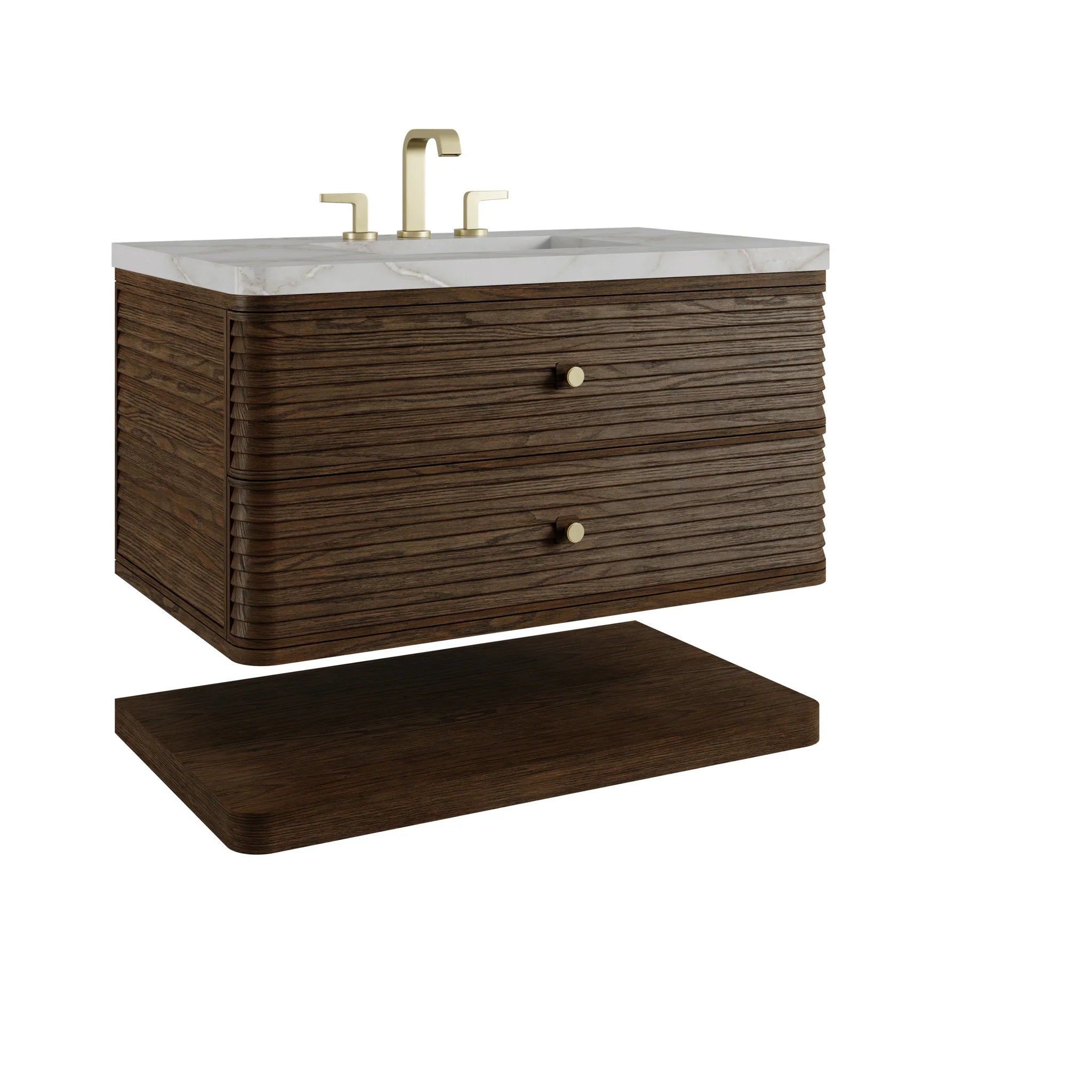 36" Allamari Single Vanity in Sable by James Martin Vanities-Victorian Silver Silestone 9