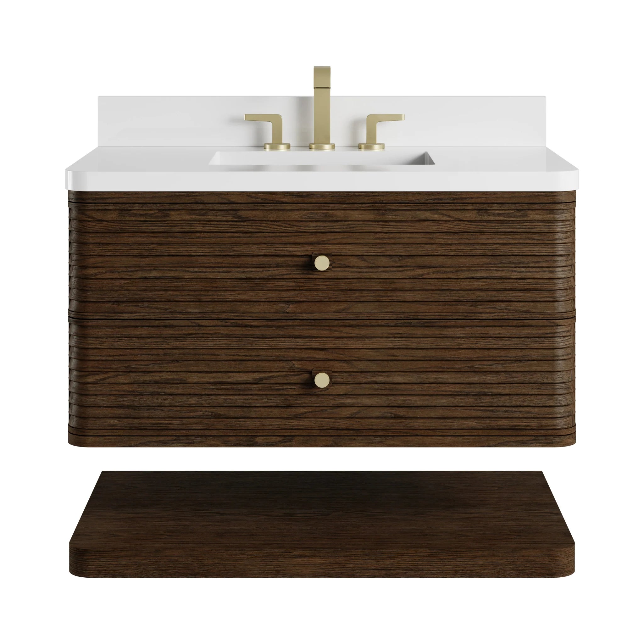 36" Allamari Single Vanity in Sable by James Martin Vanities-White Zeus Silestone 1
