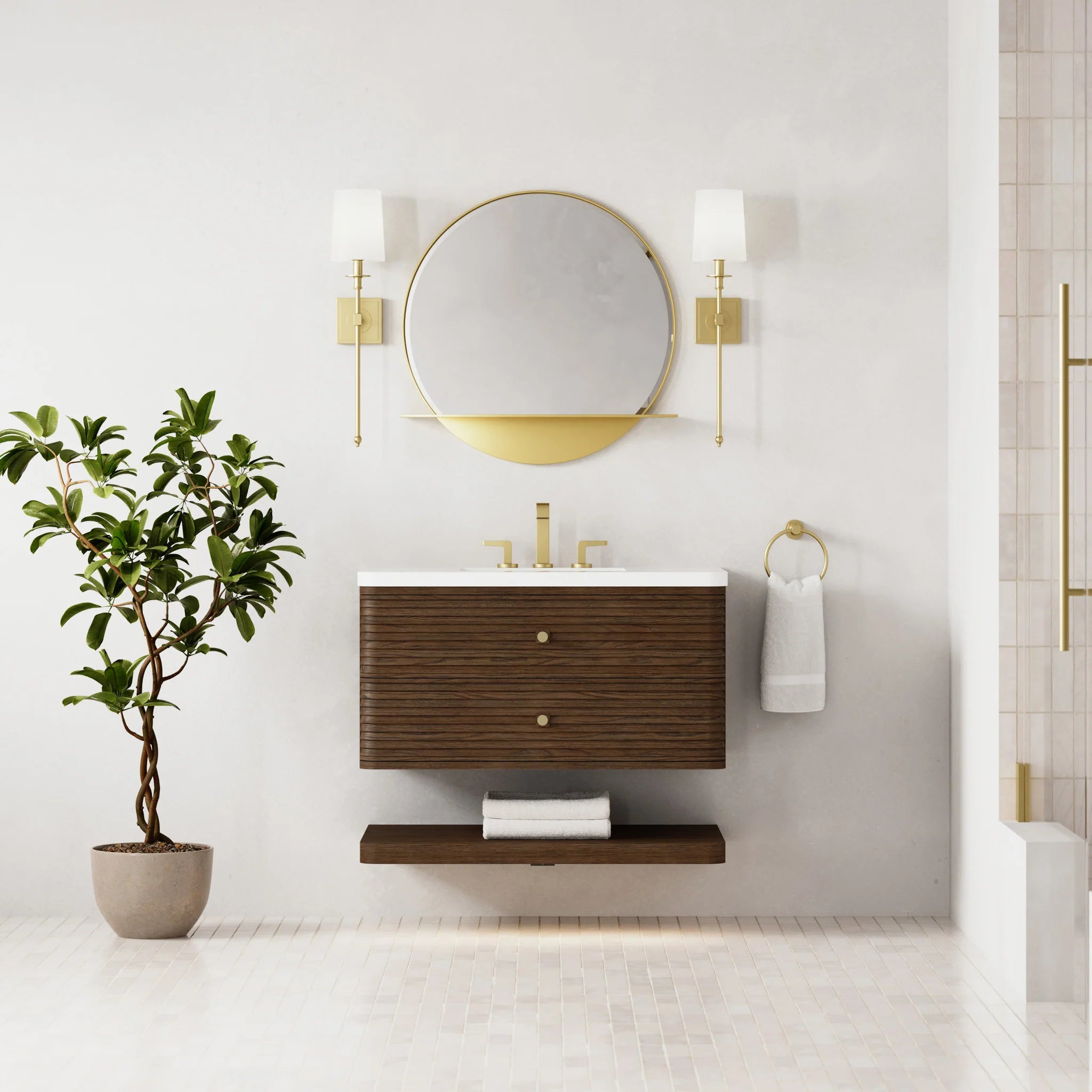36" Allamari Single Vanity in Sable by James Martin Vanities-White Zeus Silestone 2
