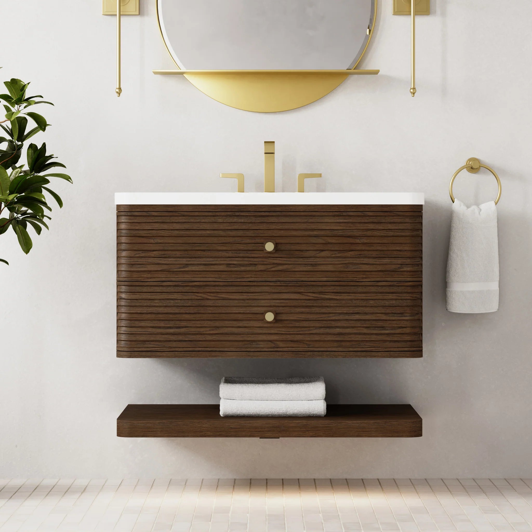36" Allamari Single Vanity in Sable by James Martin Vanities-White Zeus Silestone 3