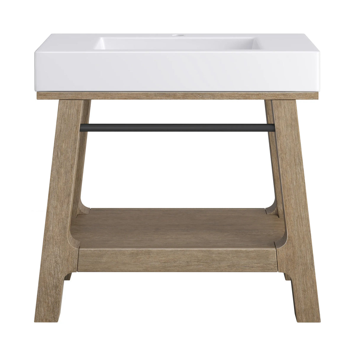 36" Auburn Single Sink Console in Weathered Timber-Glossy White image