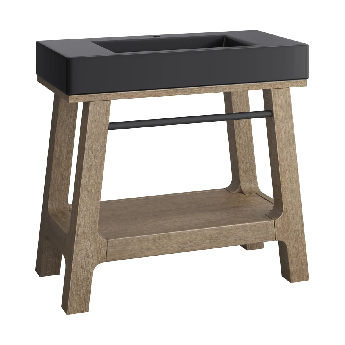 36" Auburn Single Sink Console in Weathered Timber-Matte Black image 8