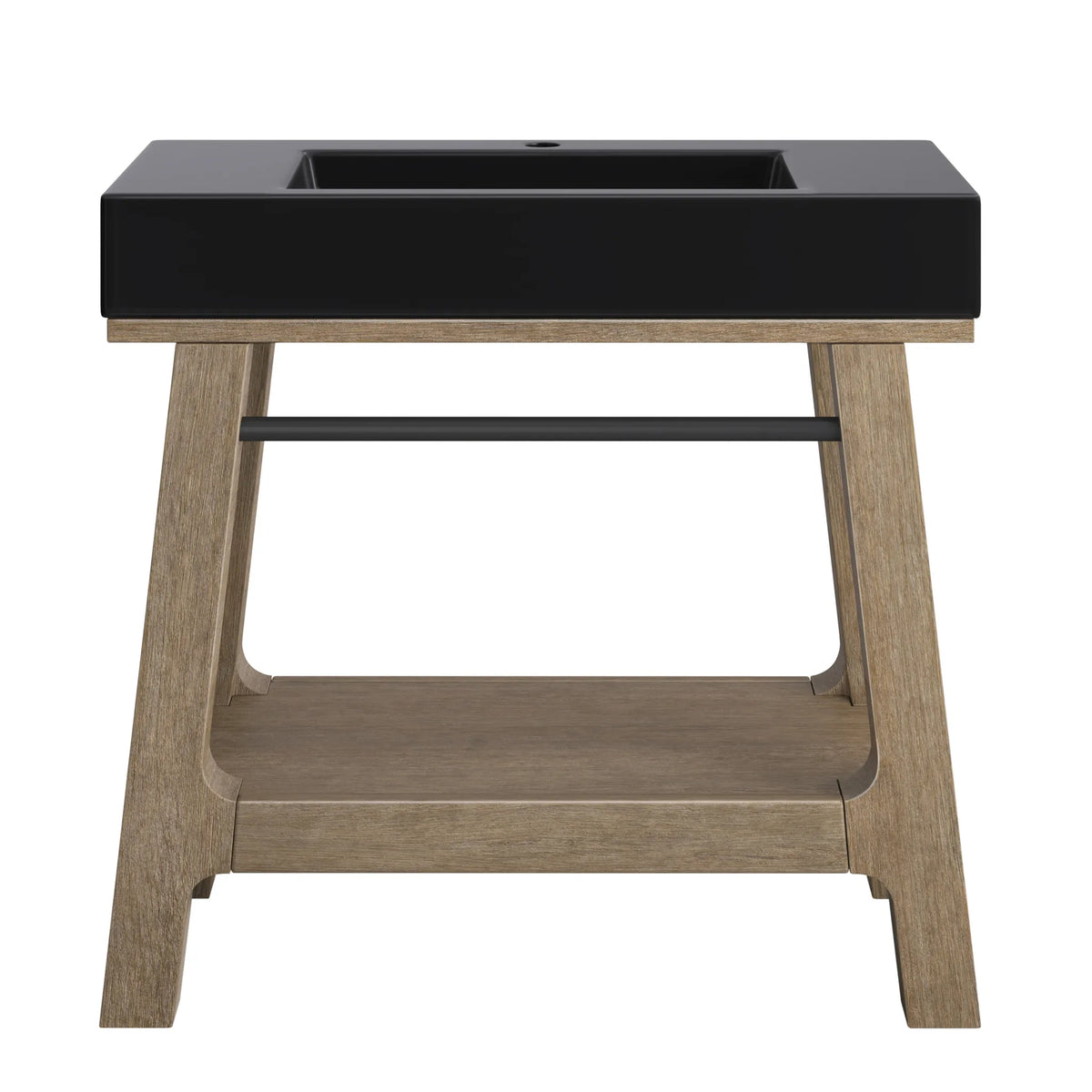 36" Auburn Single Sink Console in Weathered Timber-Matte Black image