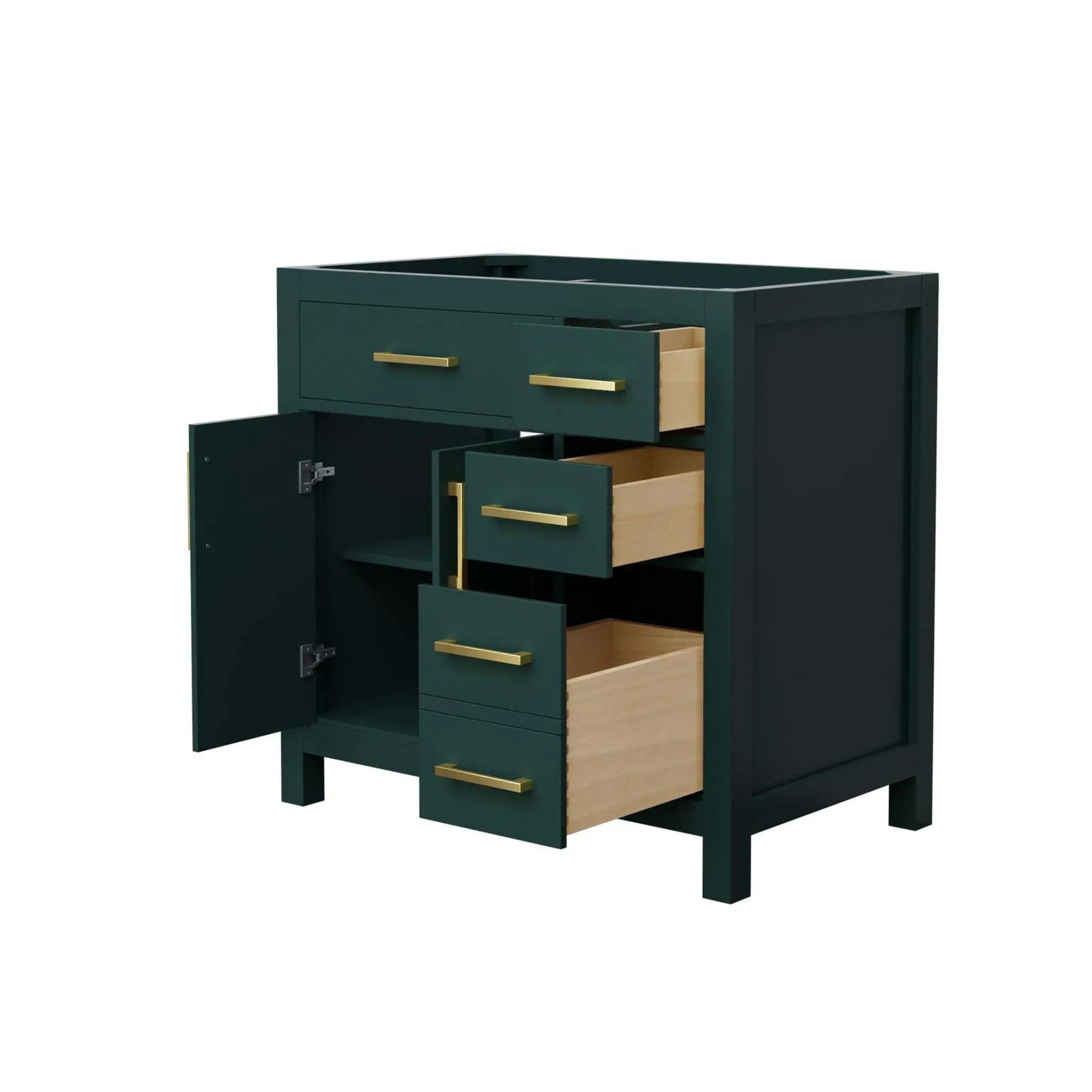 36" Beckett Single Bathroom Vanity in Green with Brushed Gold Trim by Wyndham