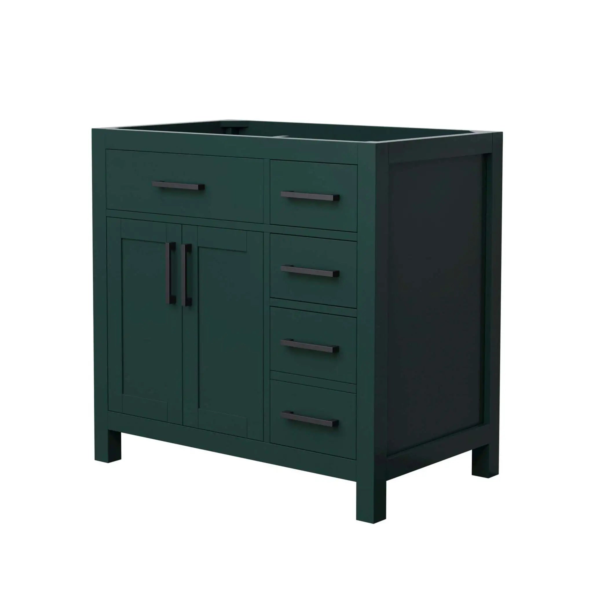 36" Beckett Single Bathroom Vanity in Green with Matte Black Trim by Wyndham