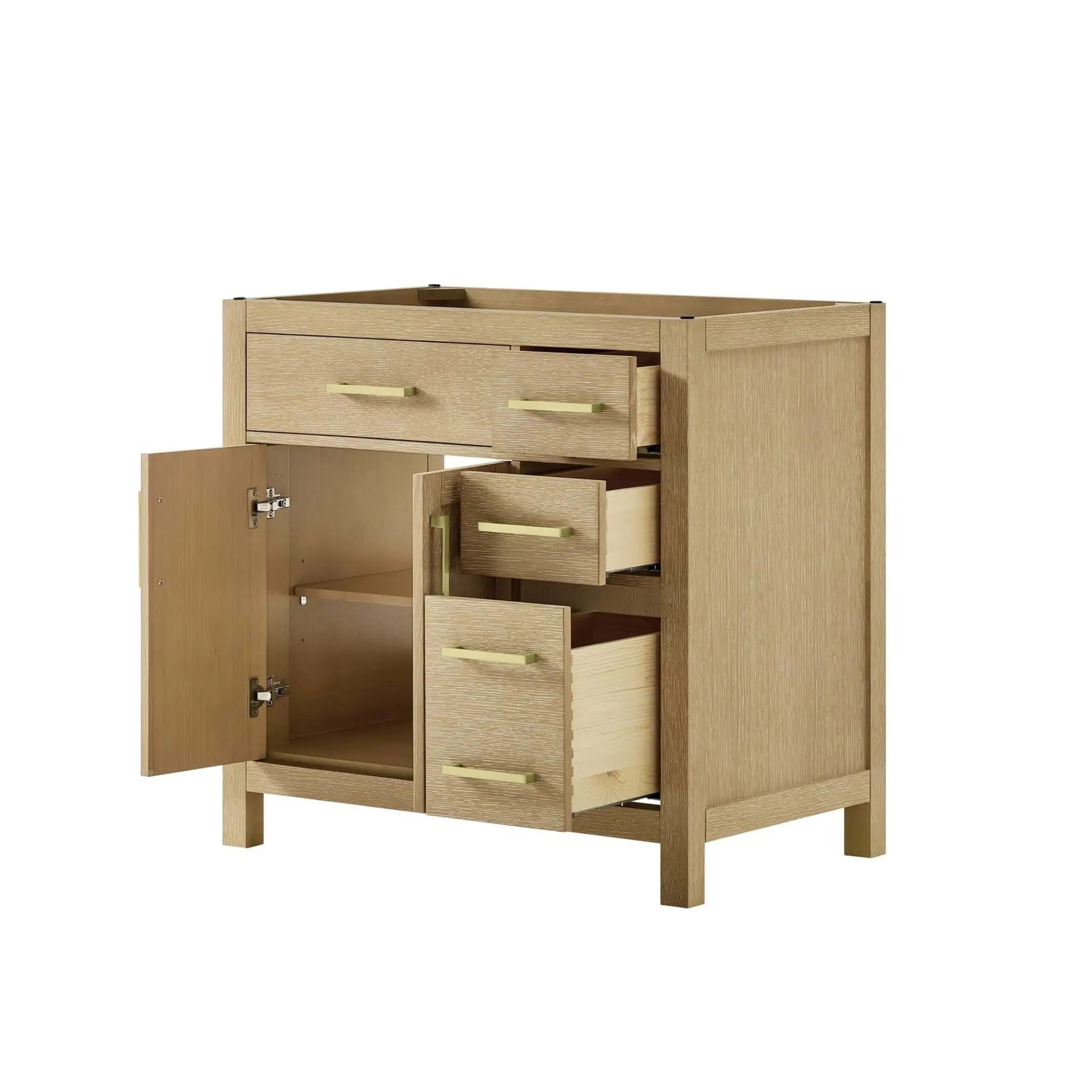 36-beckett-single-bathroom-vanity-offset-in-whitewashed-oak-with-brushed-gold-trim-cabinet-only-no-sink image 1