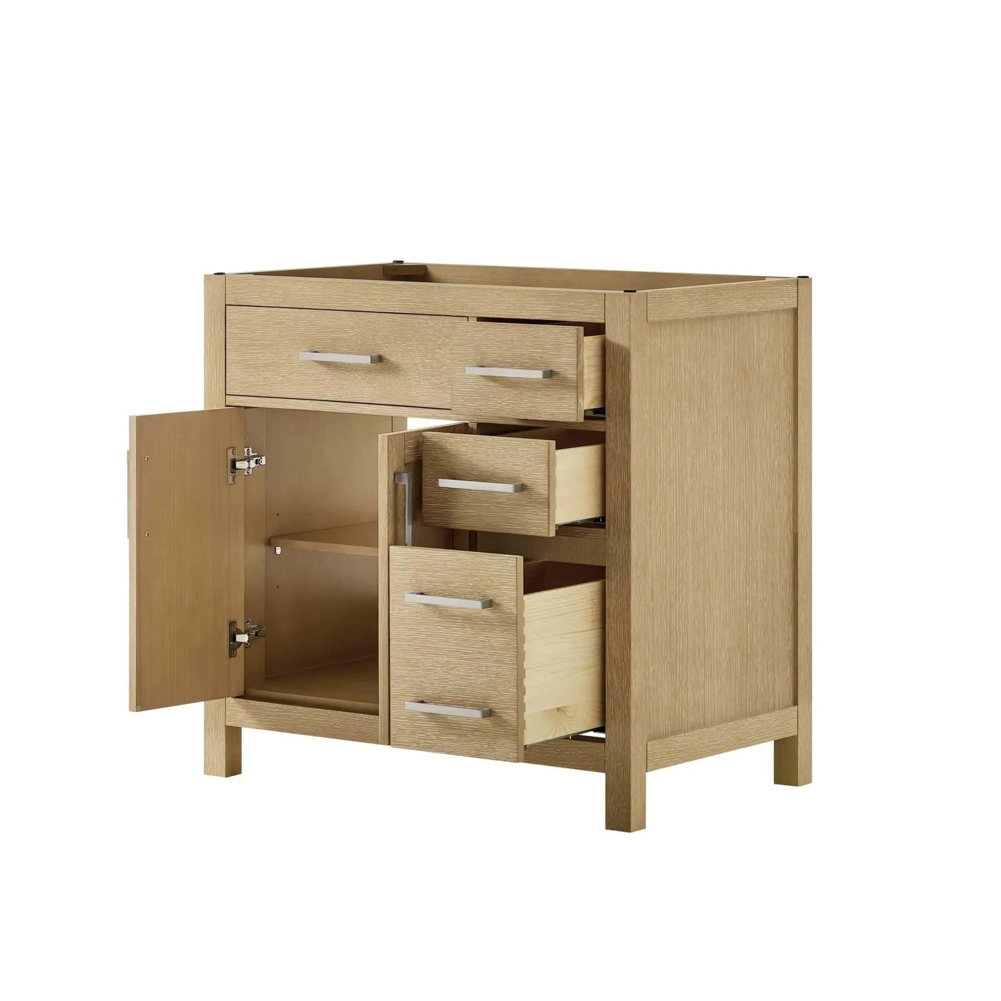 36-beckett-single-bathroom-vanity-offset-in-whitewashed-oak-with-brushed-nickel-trim-cabinet-only-no-sink image 1