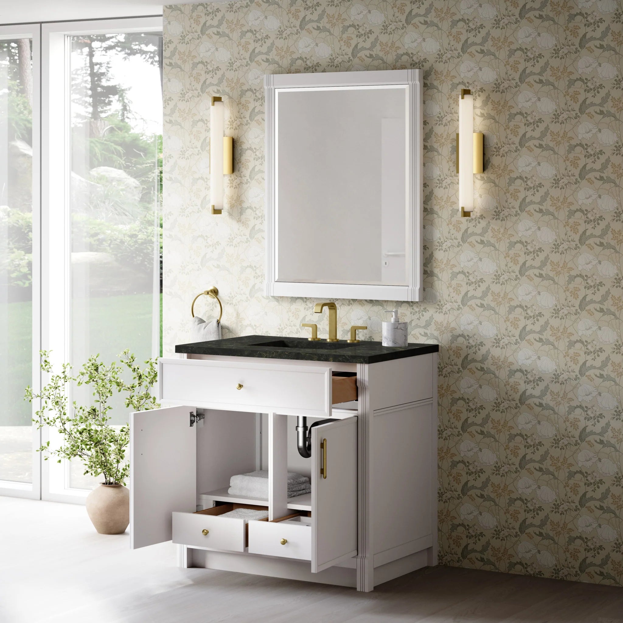 36" Bellshire Single Vanity in Bright White by James Martin Vanities-Phantome Eclos 3