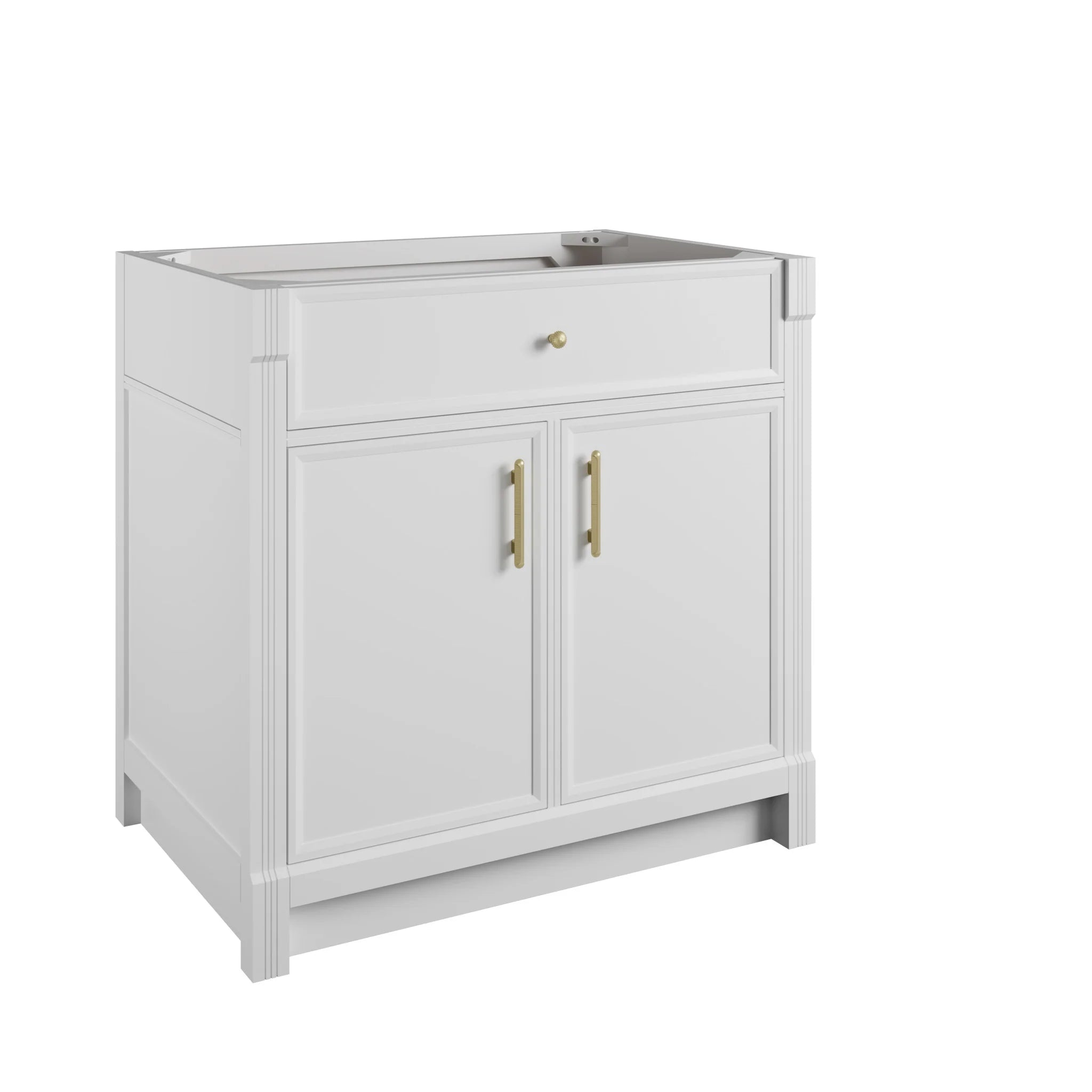 36" Bellshire Single Vanity in Bright White by James Martin Vanities-Siberian Silestone 7