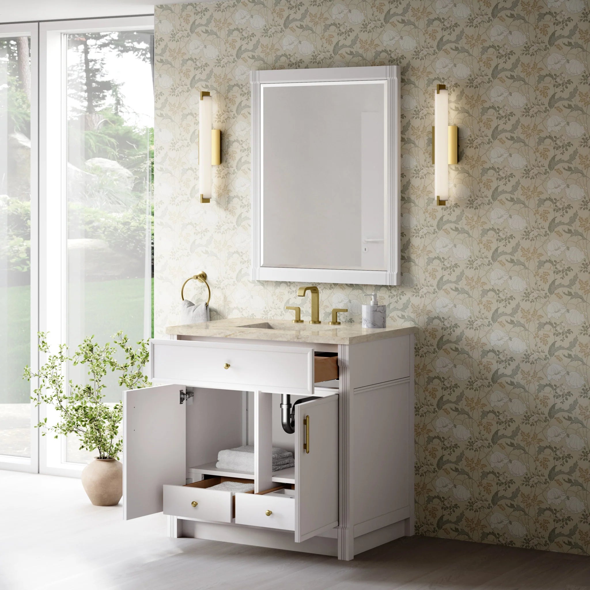36" Bellshire Single Vanity in Bright White by James Martin Vanities-Tajnar Eclos 3
