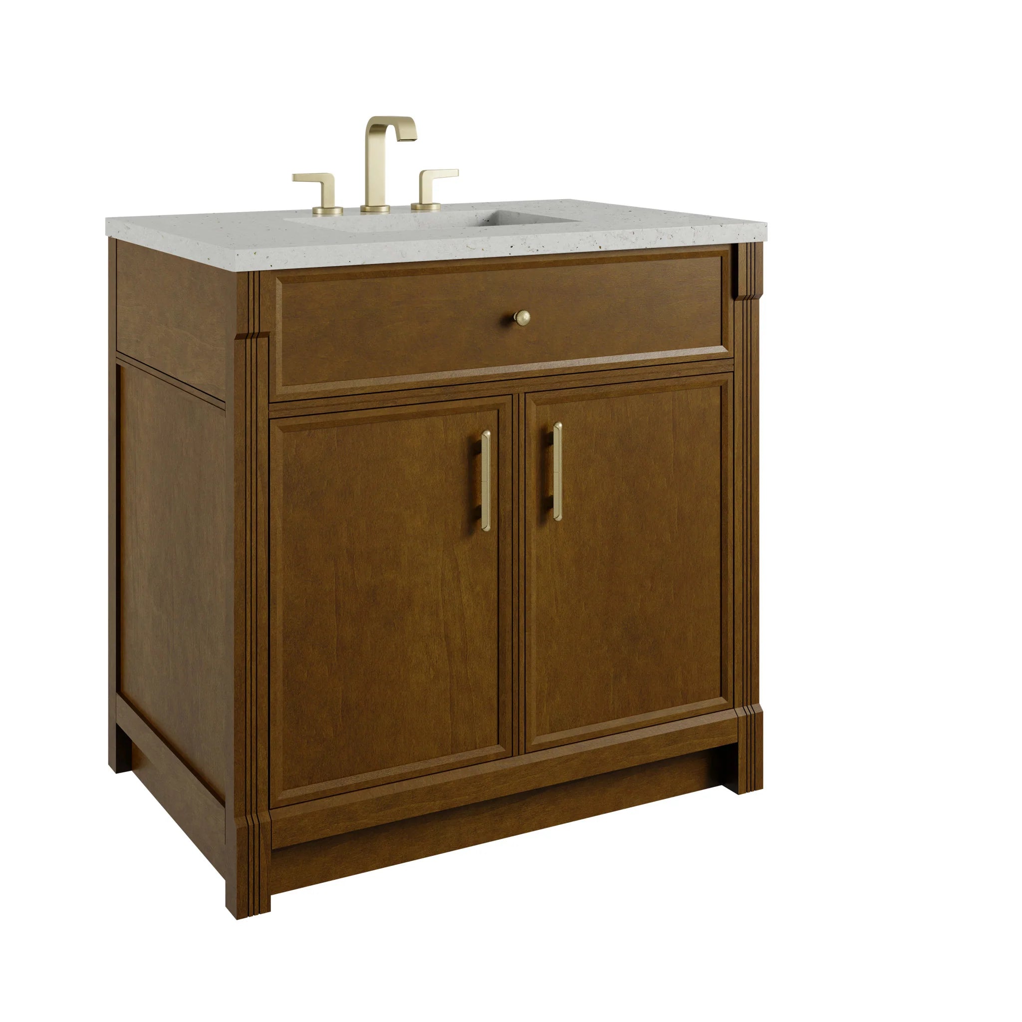 36" Bellshire Single Vanity in Honey Oak by James Martin Vanities-Lime Delight Silestone 9
