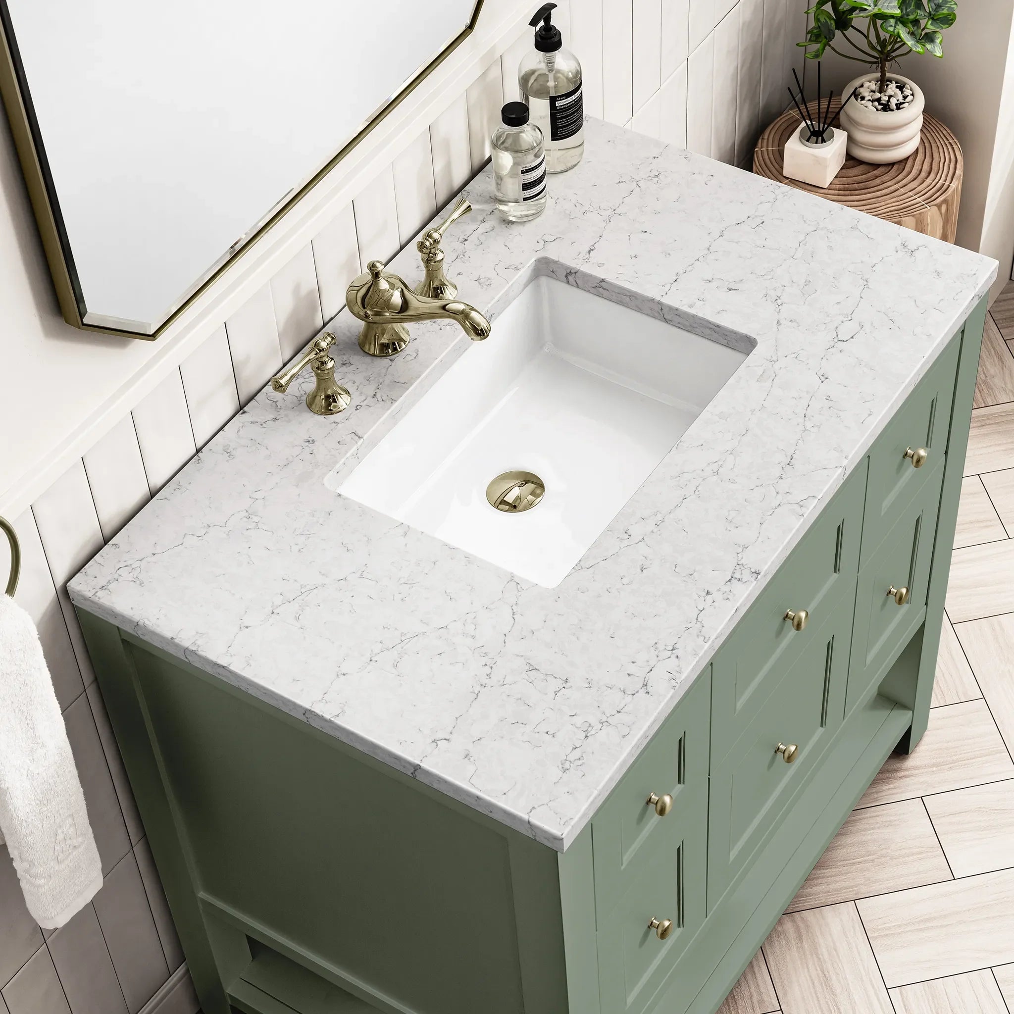 36" Breckenridge Single Vanity in Smokey Celadon-Cabinet Only-Not Available image 4