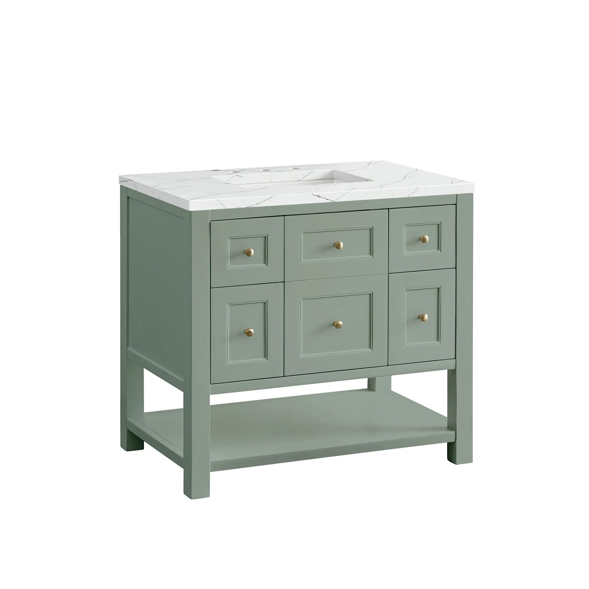 36" Breckenridge Single Vanity in Smokey Celadon-Ethereal Noctis Silestone-8" Widespread image 5