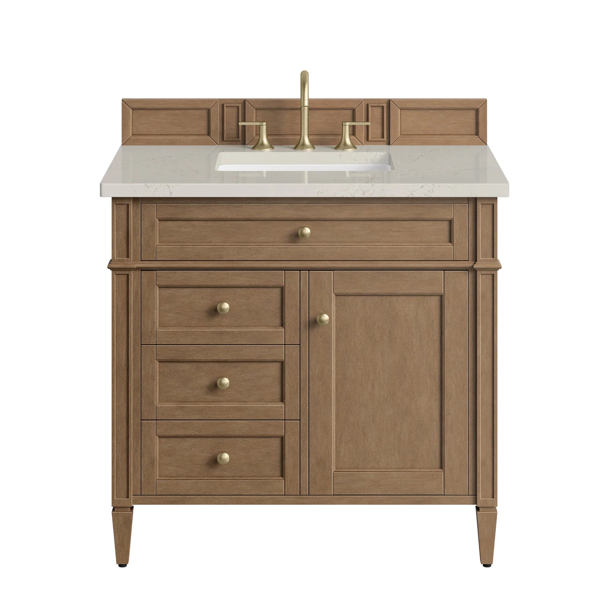 36" Brittany Single Vanity in Pecan by James Martin Vanities-Siberian Silestone