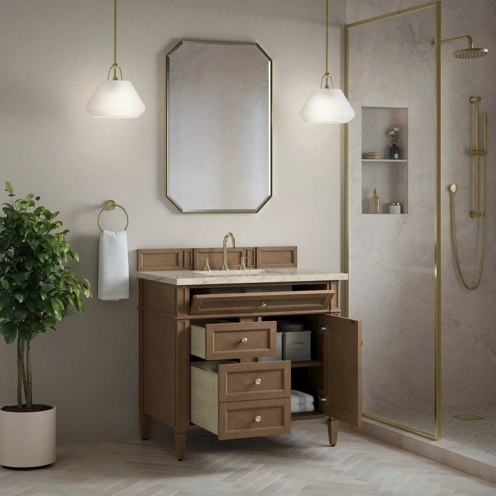 36" Brittany Single Vanity in Pecan by James Martin Vanities-Tajnar Eclos 3