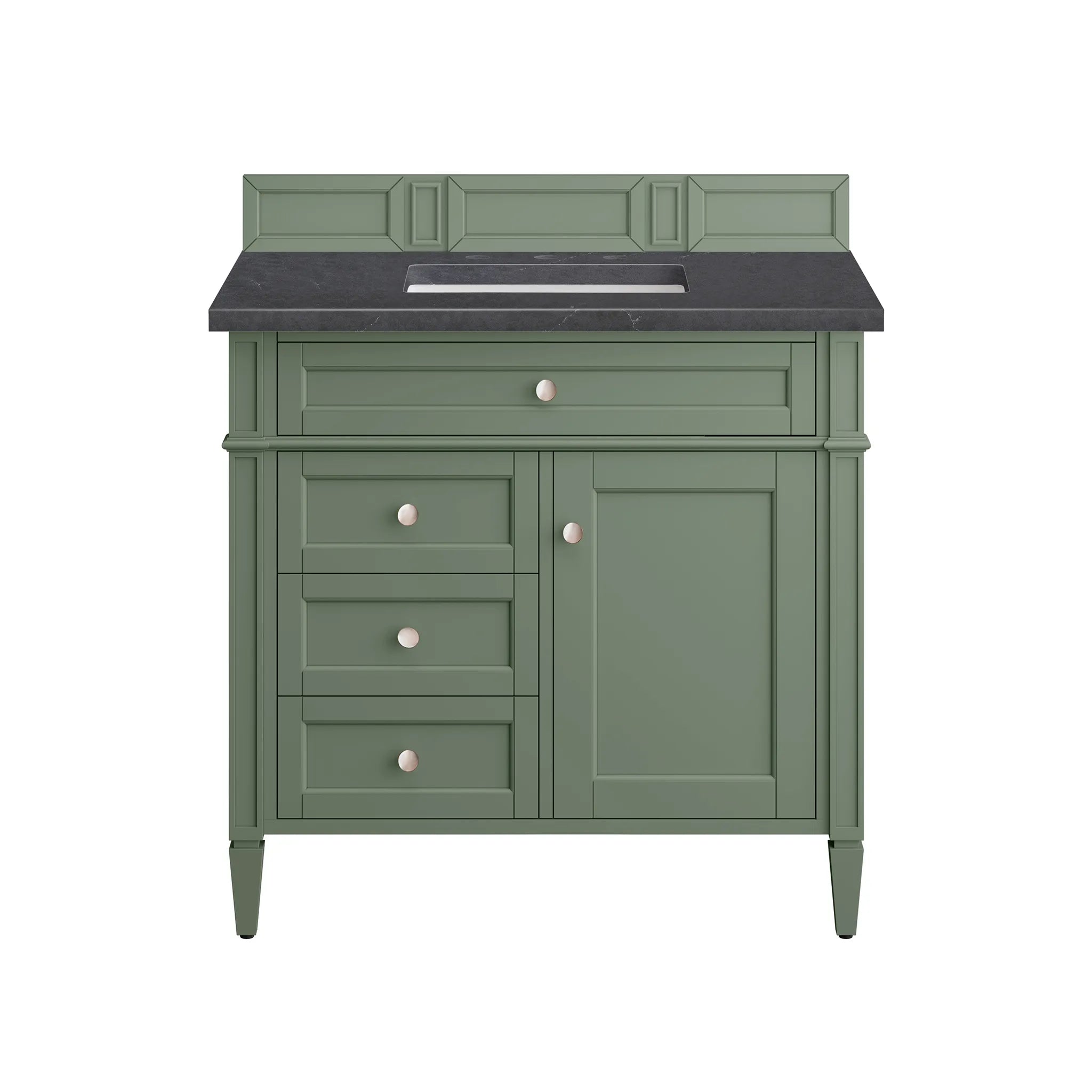 36" Brittany Single Vanity in Smokey Celadon-Charcoal Soapstone Silestone-8" Widespread image 1