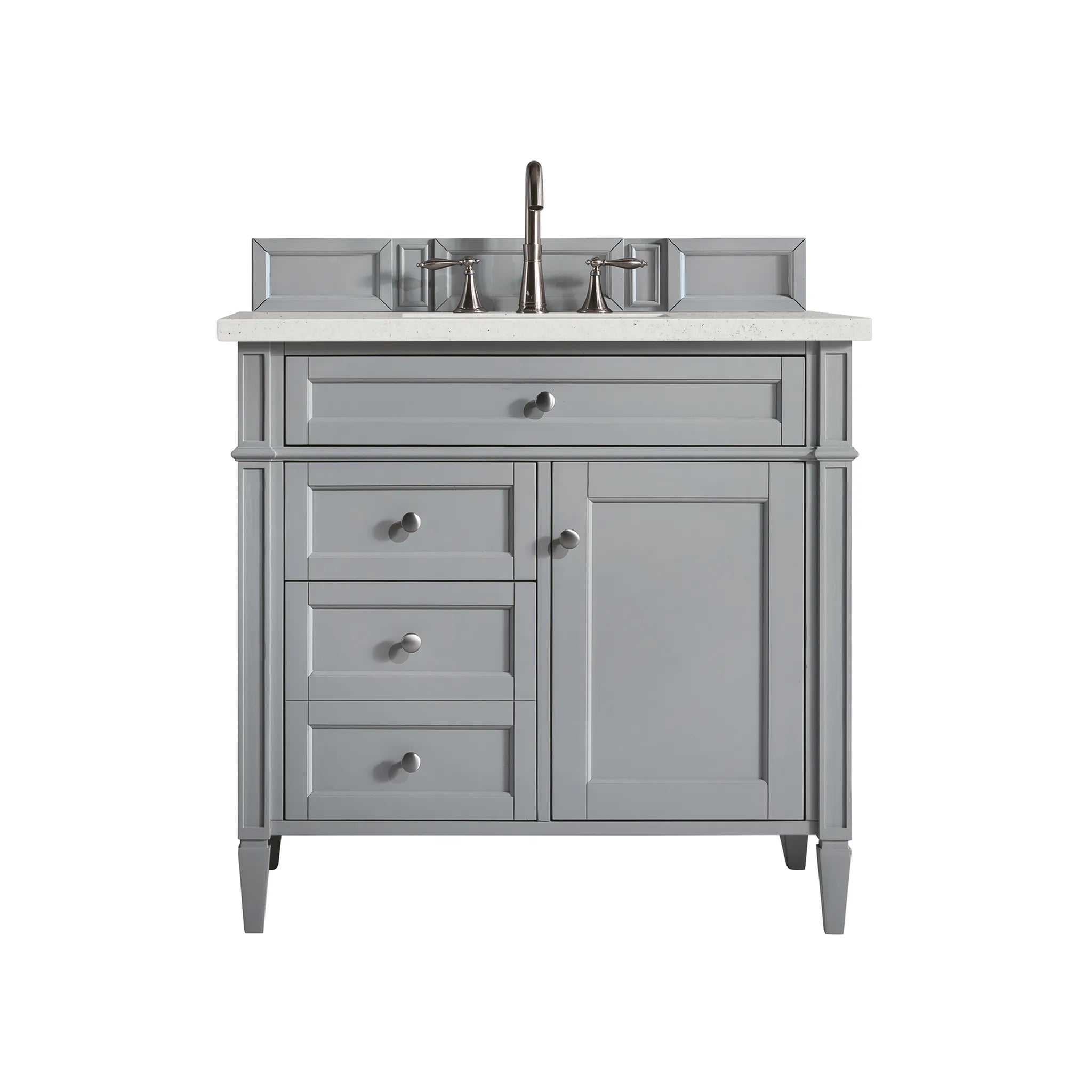 36" Brittany Single Vanity in Urban Gray-Lime Delight Silestone-8" Widespread image