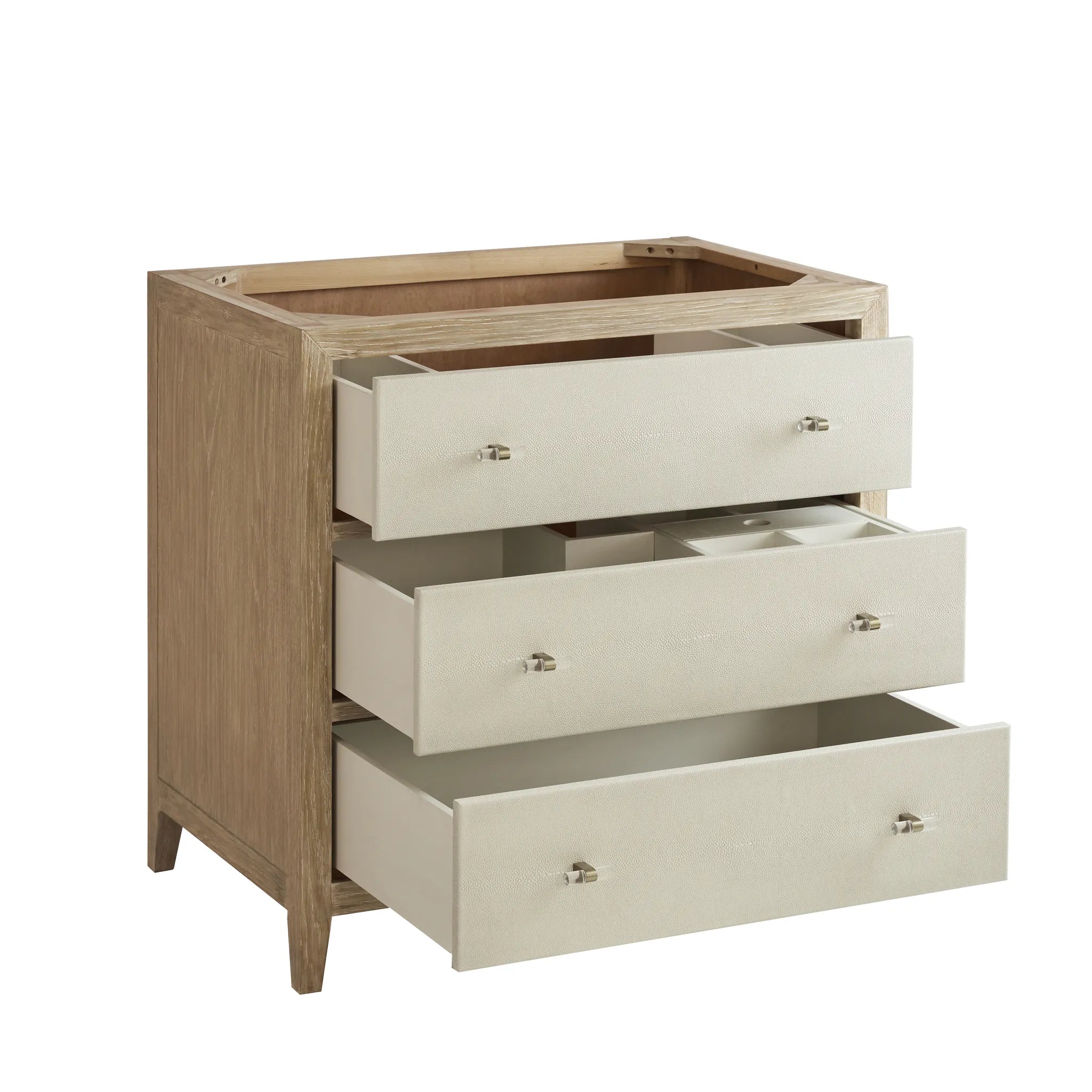 36" Celeste Single Vanity in Sunwashed Oak with Embossed Shagreen-Cabinet Only-Not Available image 2