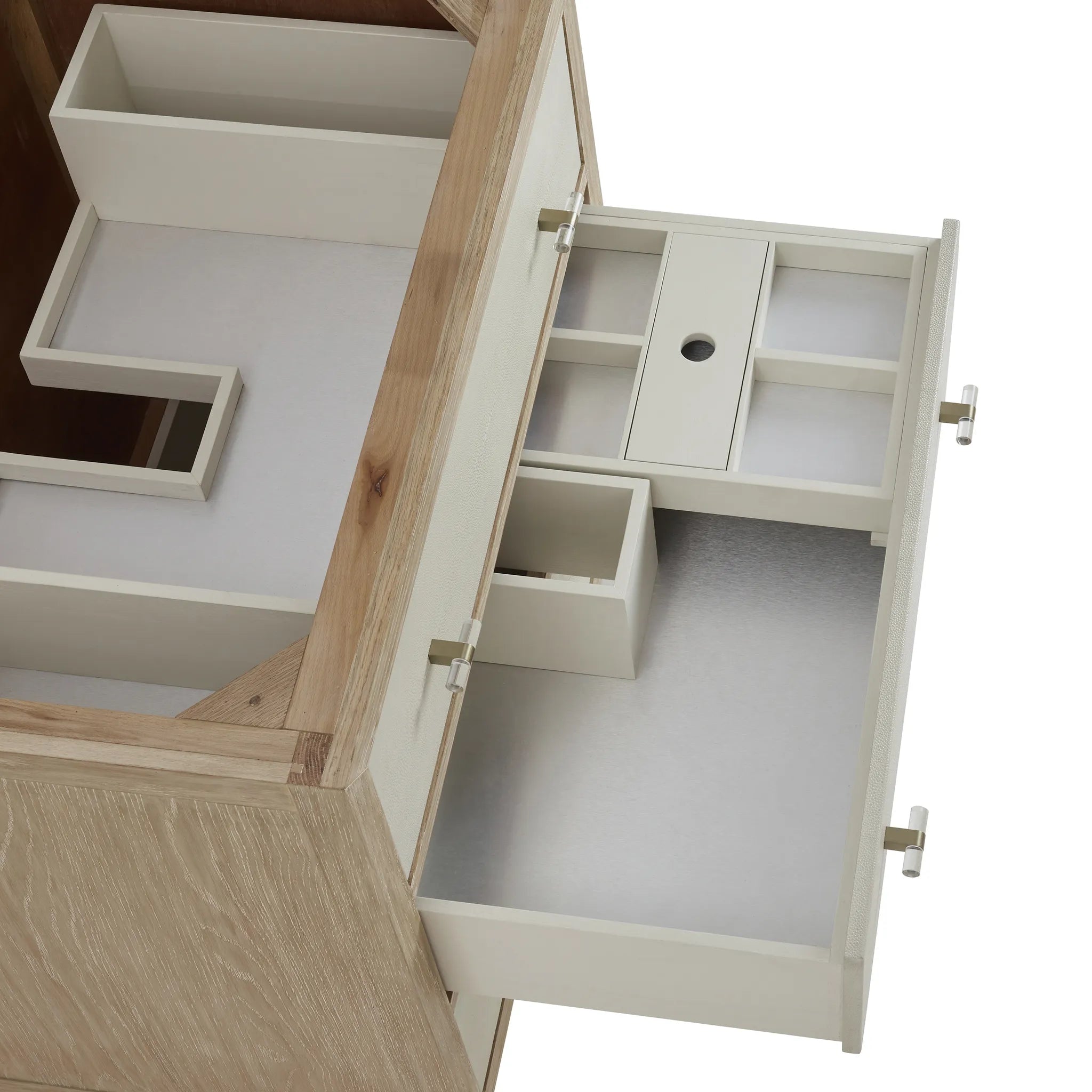 36" Celeste Single Vanity in Sunwashed Oak with Embossed Shagreen-White Zeus Silestone-8" Widespread image 13