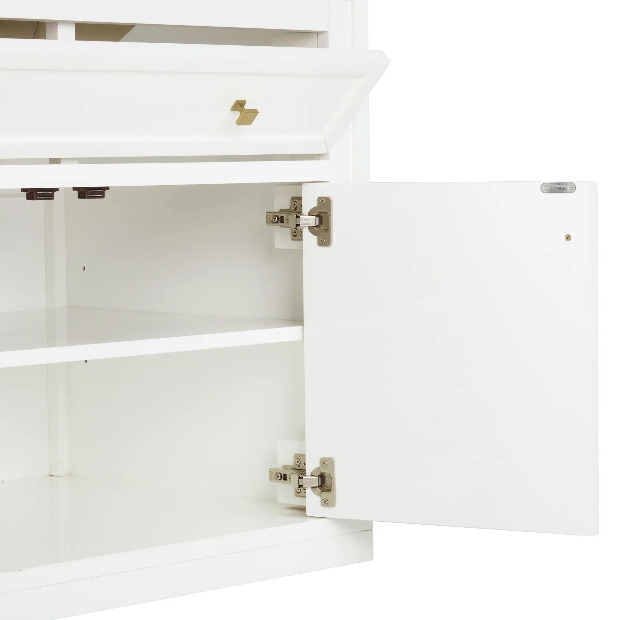 36" Chicago Single Vanity in Glossy White-Carrara White Marble-8" Widespread image 16