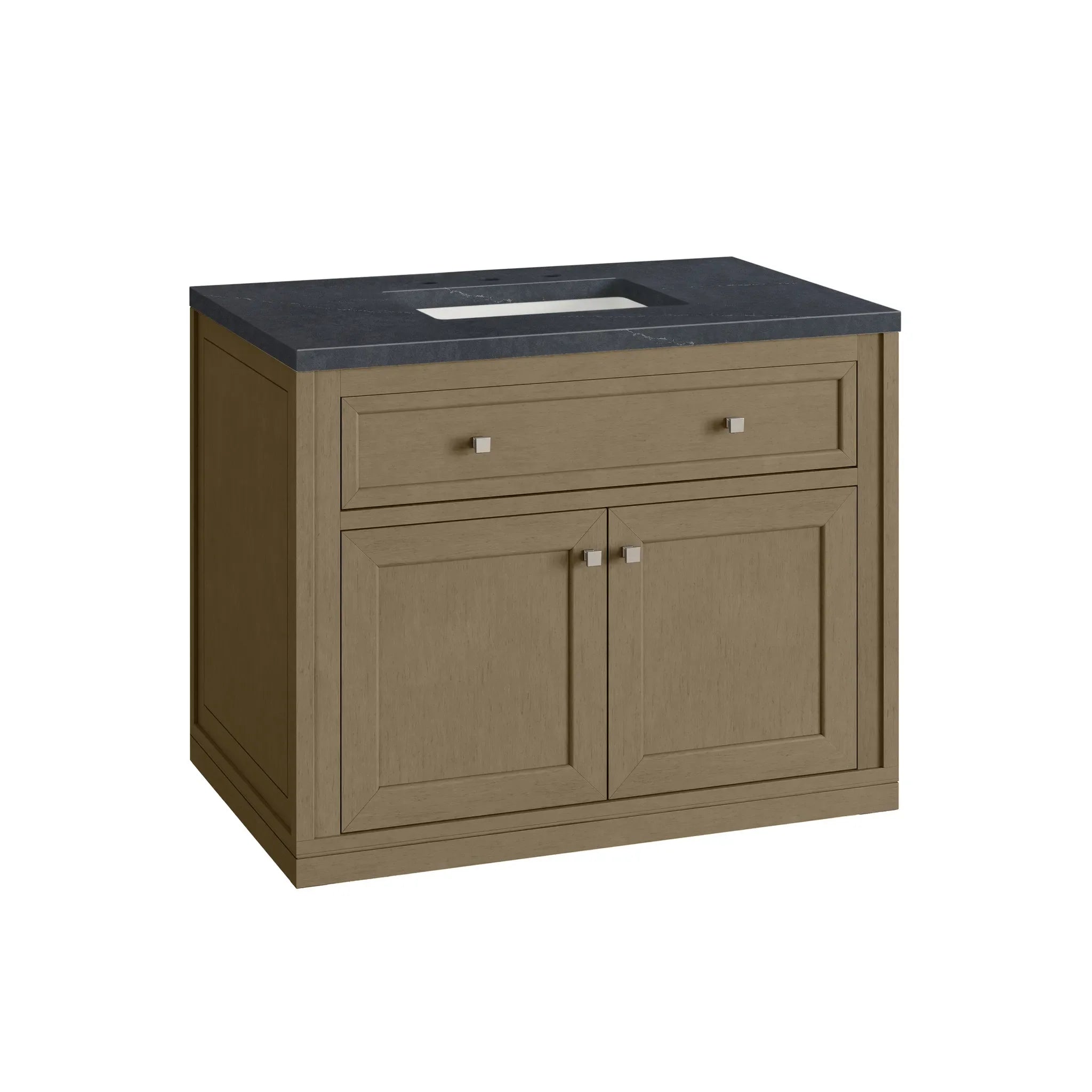 36" Chicago Single Vanity in Walnut Whisper-Charcoal Soapstone Silestone-8" Widespread image 18