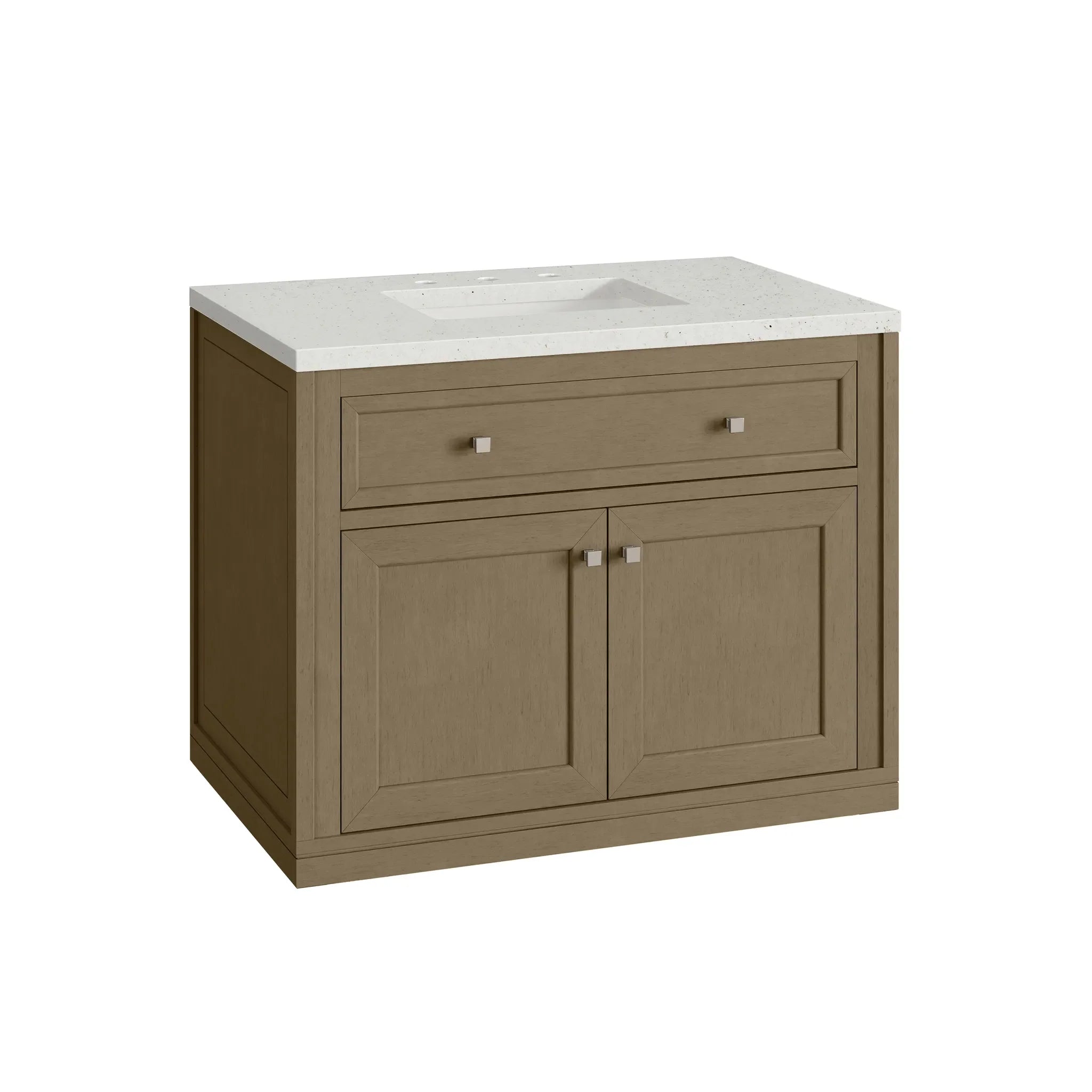 36" Chicago Single Vanity in Walnut Whisper-Lime Delight Silestone-8" Widespread image 14