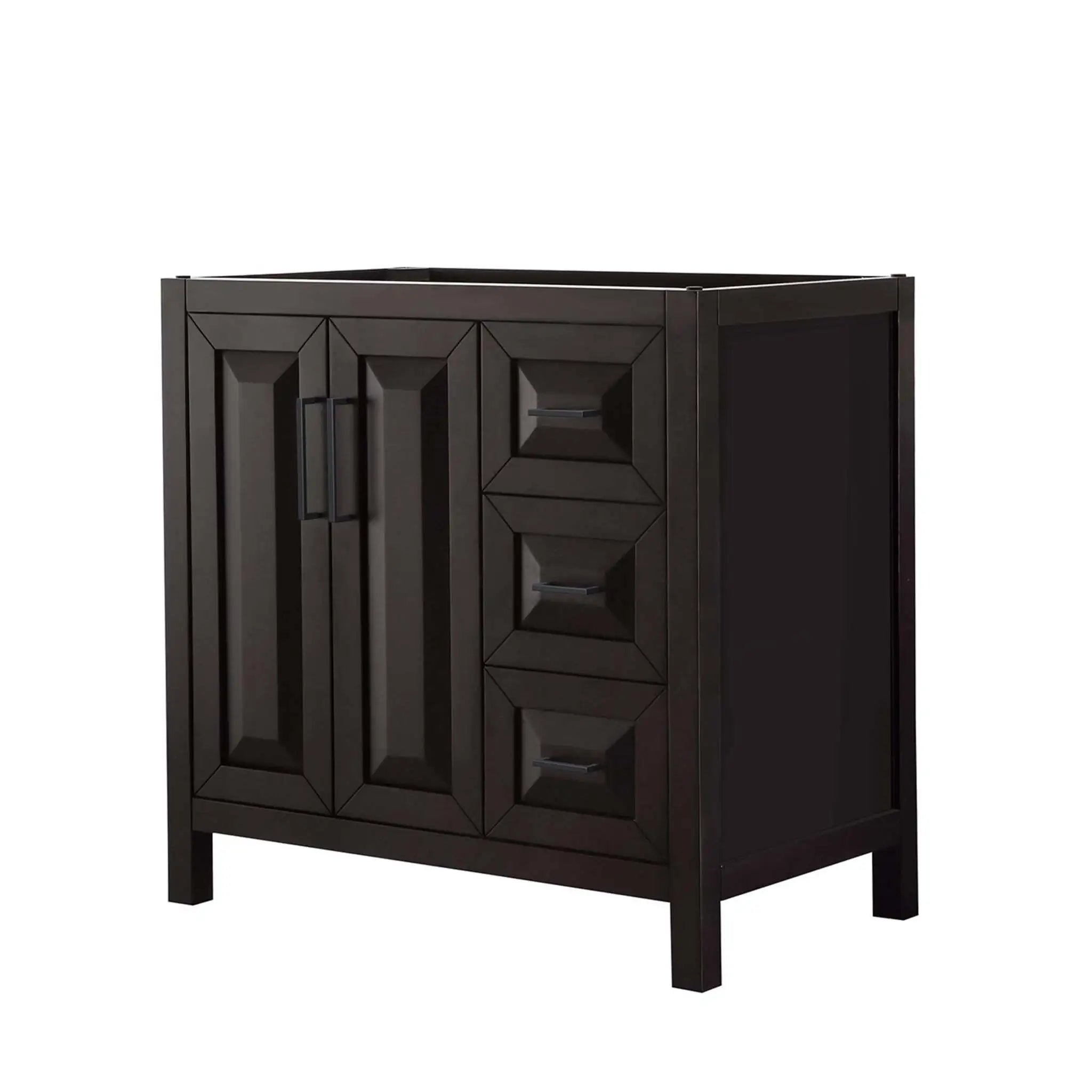36" Daria Single Bathroom Vanity in Dark Espresso with Matte Black Trim by Wyndham