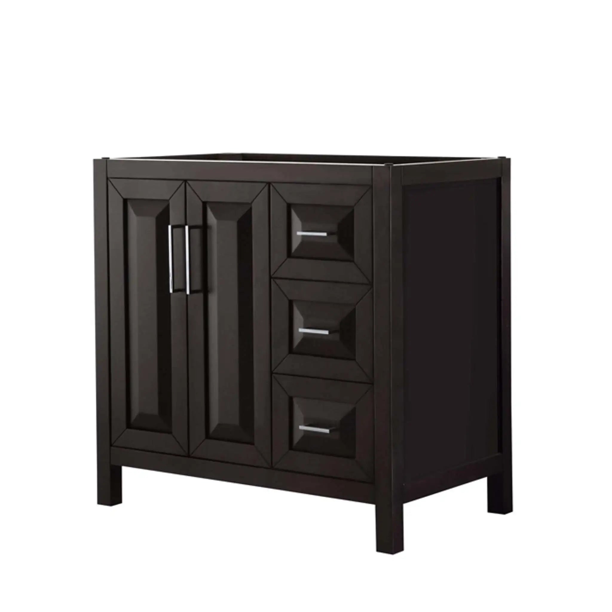 36" Daria Single Bathroom Vanity in Dark Espresso with Polished Chrome Trim by Wyndham