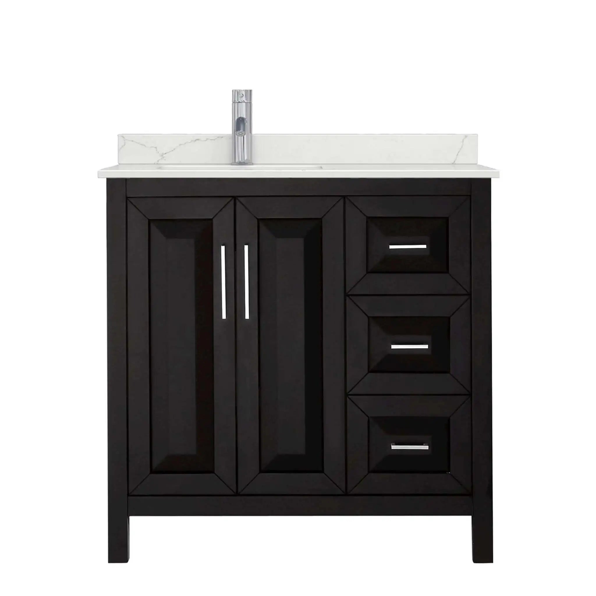 36" Daria Single Bathroom Vanity in Dark Espresso with Polished Chrome Trim by Wyndham
