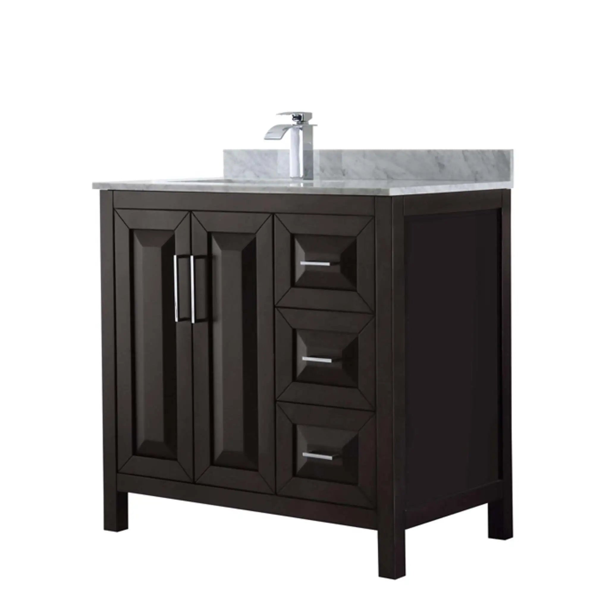 36" Daria Single Bathroom Vanity in Dark Espresso with Polished Chrome Trim by Wyndham