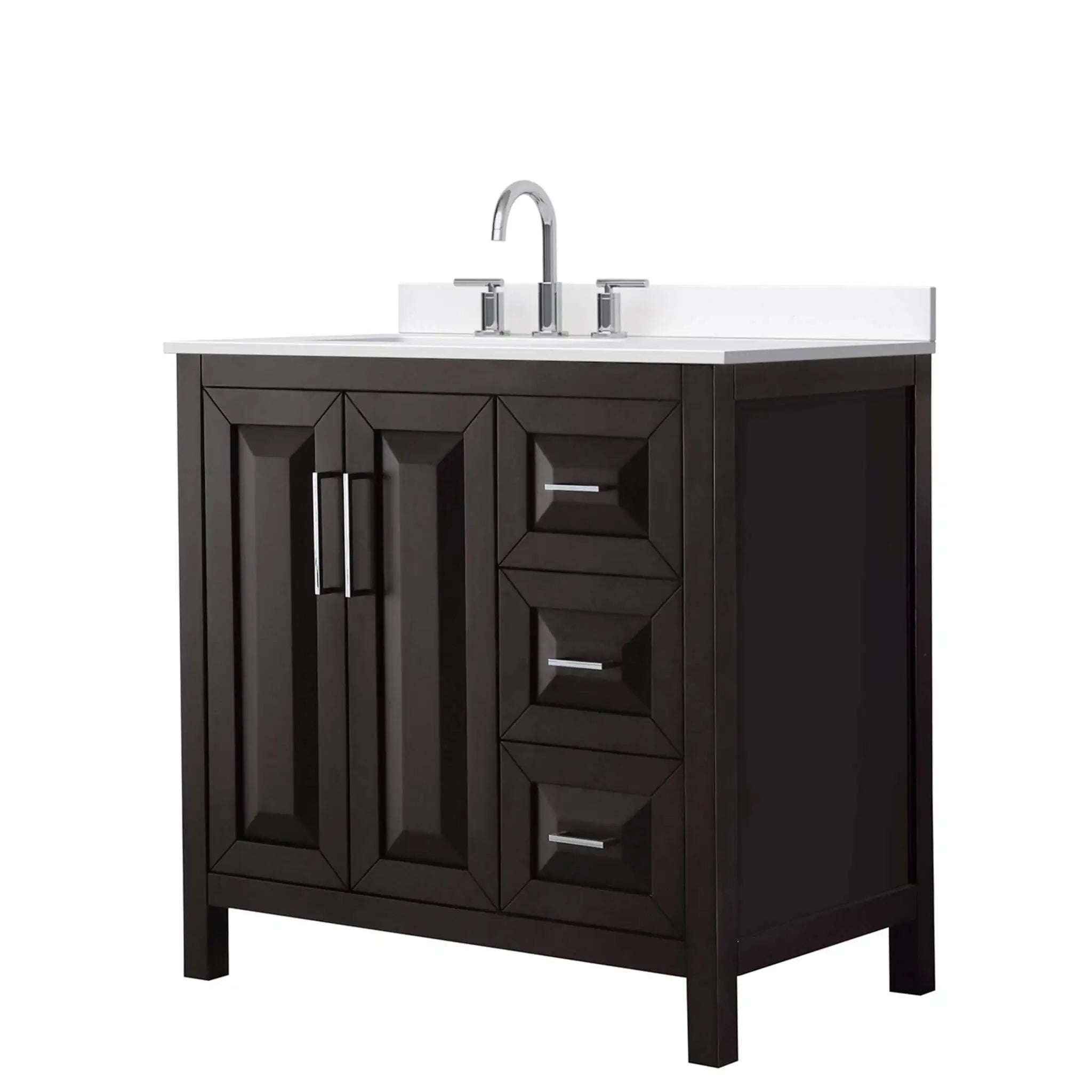 36" Daria Single Bathroom Vanity in Dark Espresso with Polished Chrome Trim by Wyndham
