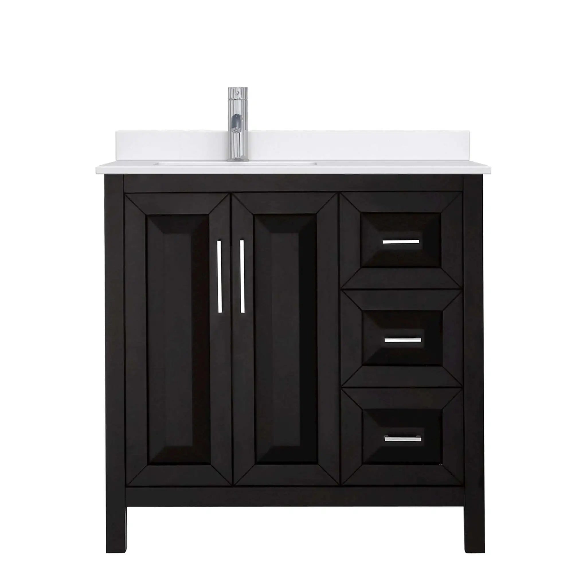 36" Daria Single Bathroom Vanity in Dark Espresso with Polished Chrome Trim by Wyndham