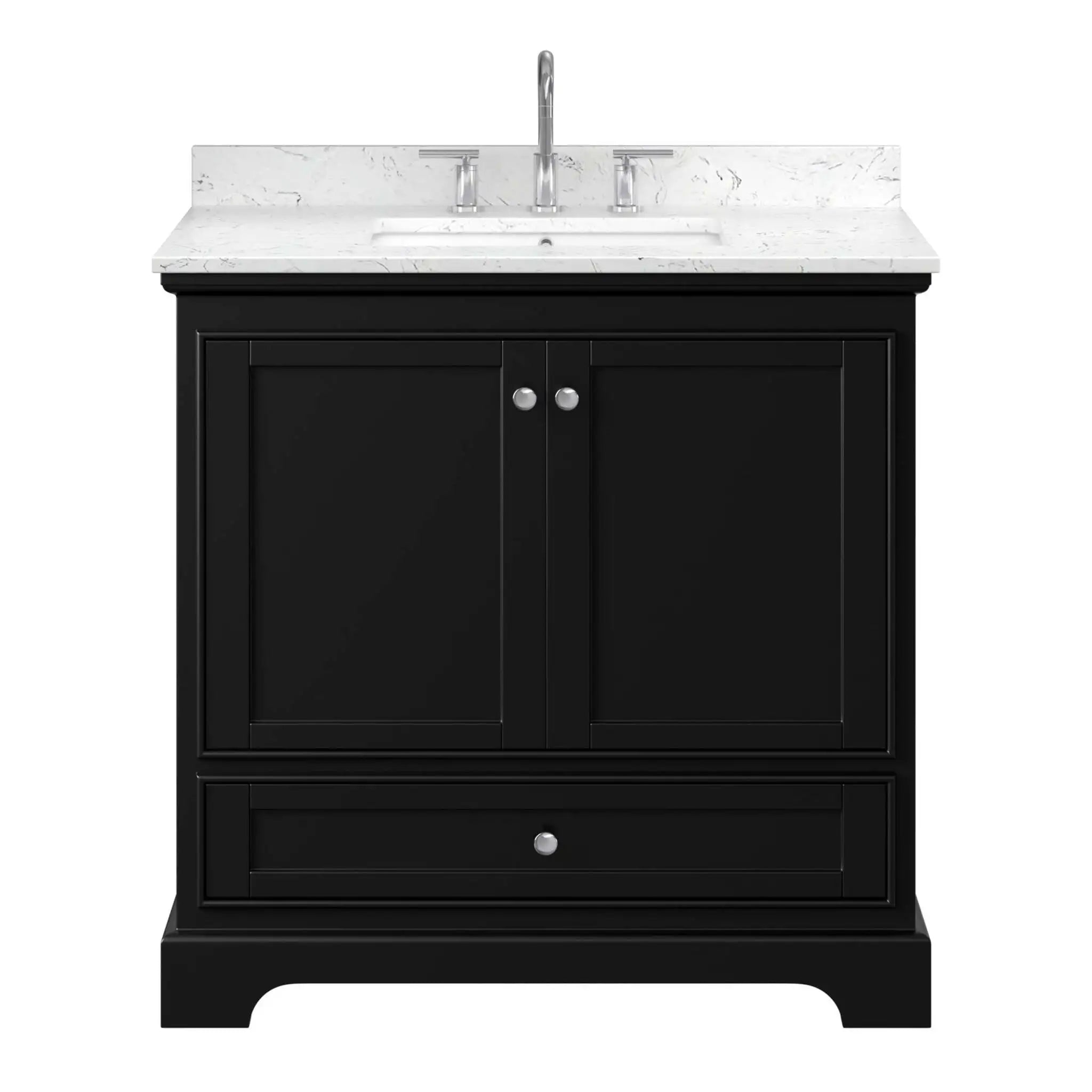 36" Deborah Single Bathroom Vanity in Dark Espresso with Polished Chrome Trim by Wyndham
