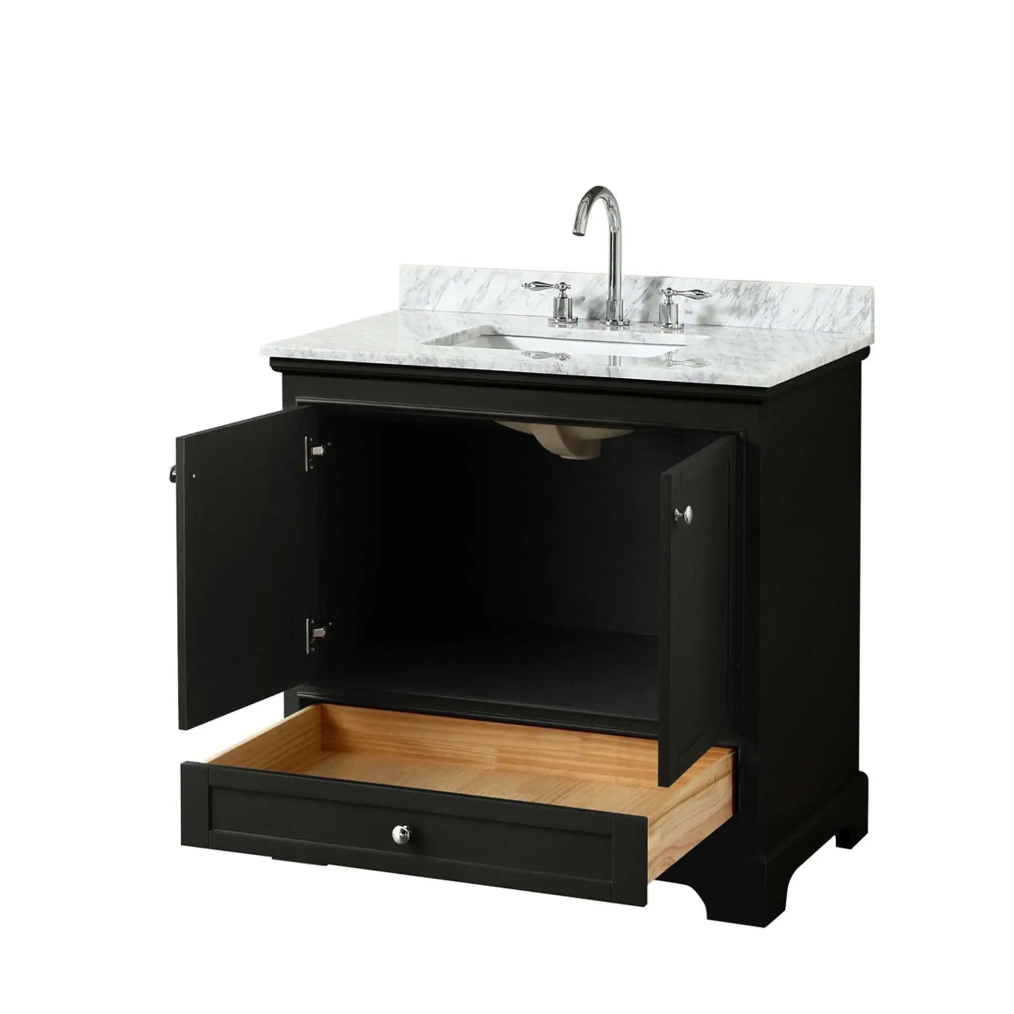 36" Deborah Single Bathroom Vanity in Dark Espresso with Polished Chrome Trim by Wyndham