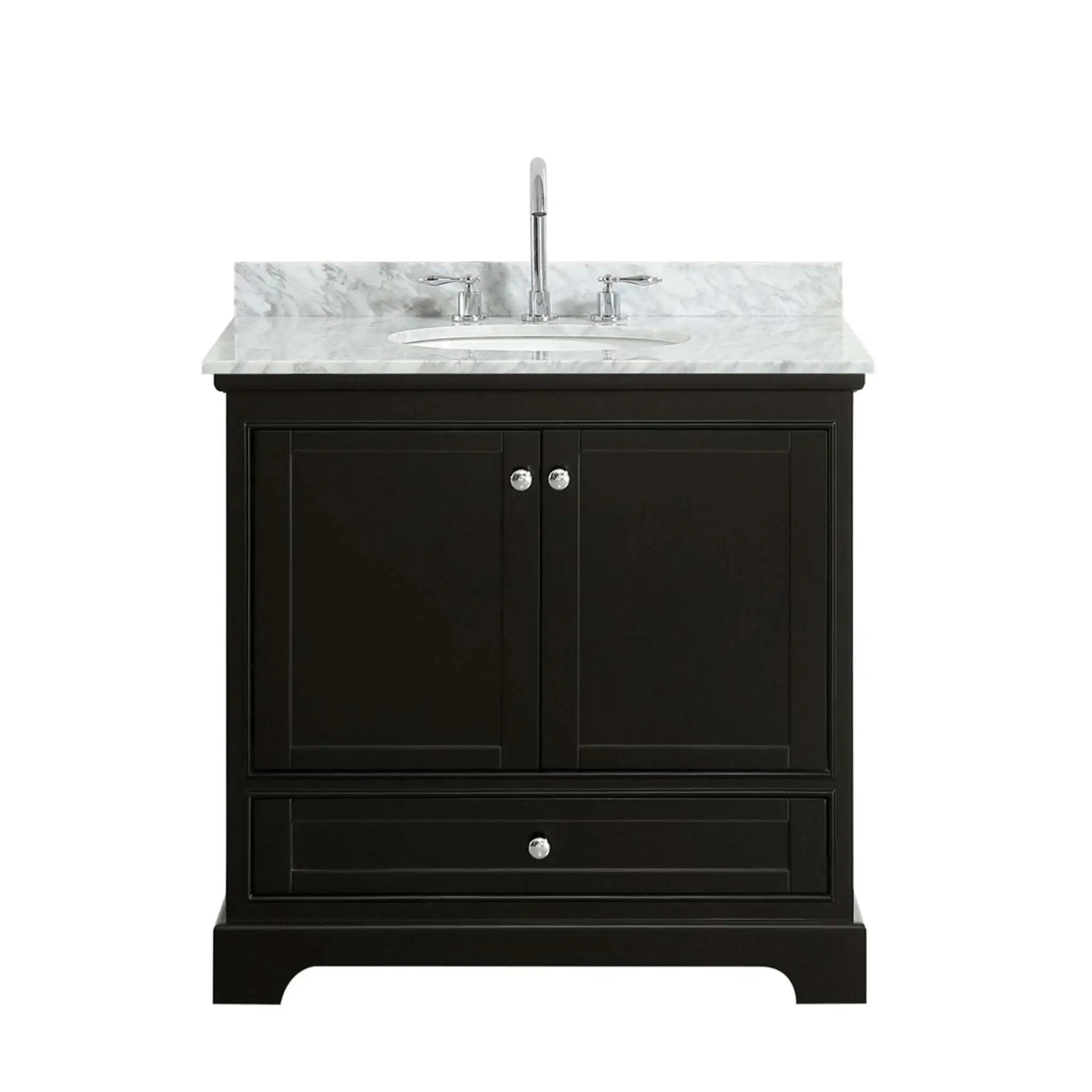 36" Deborah Single Bathroom Vanity in Dark Espresso with Polished Chrome Trim by Wyndham