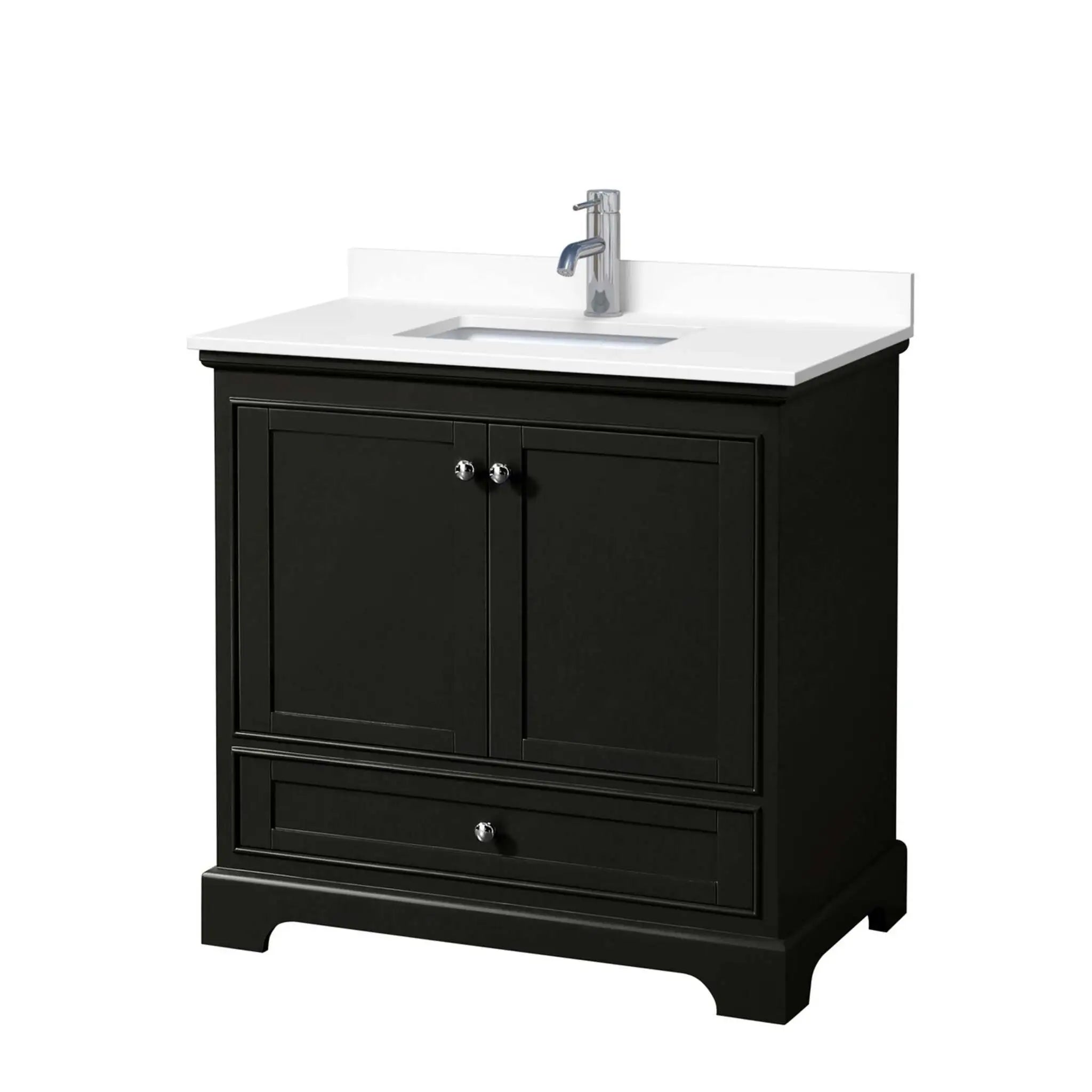 36" Deborah Single Bathroom Vanity in Dark Espresso with Polished Chrome Trim by Wyndham