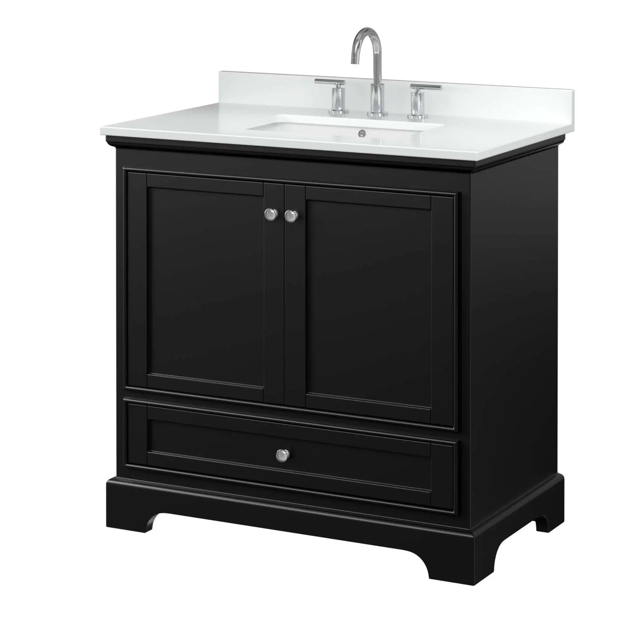 36" Deborah Single Bathroom Vanity in Dark Espresso with Polished Chrome Trim by Wyndham