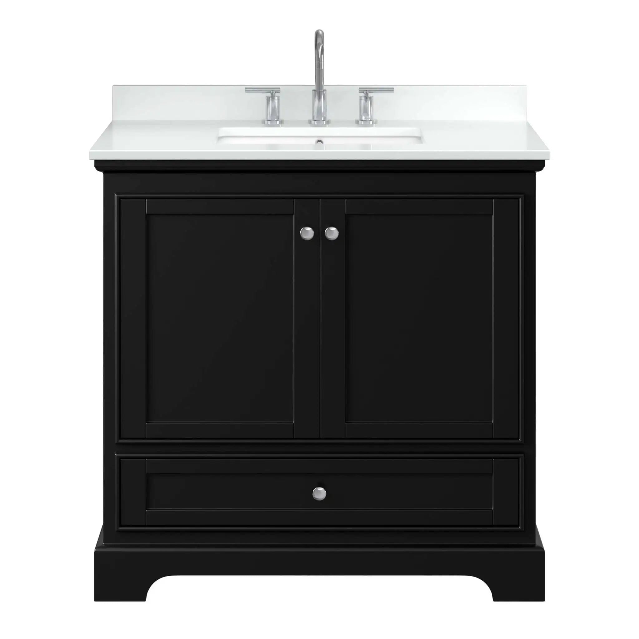 36" Deborah Single Bathroom Vanity in Dark Espresso with Polished Chrome Trim by Wyndham