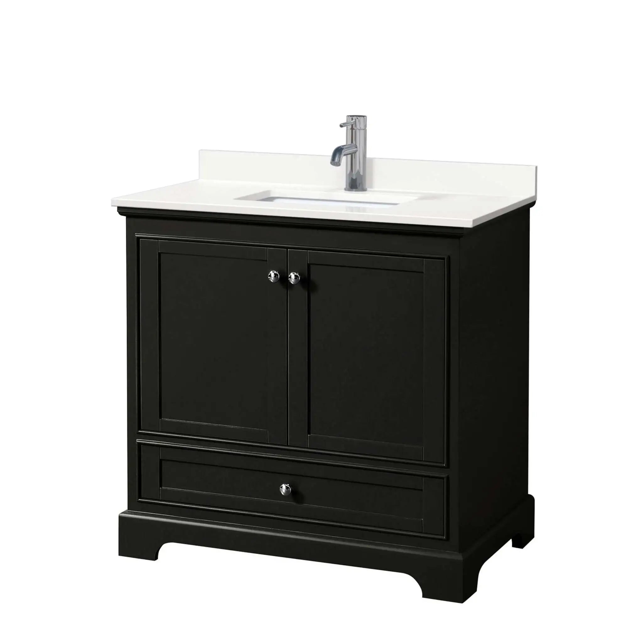 36" Deborah Single Bathroom Vanity in Dark Espresso with Polished Chrome Trim by Wyndham