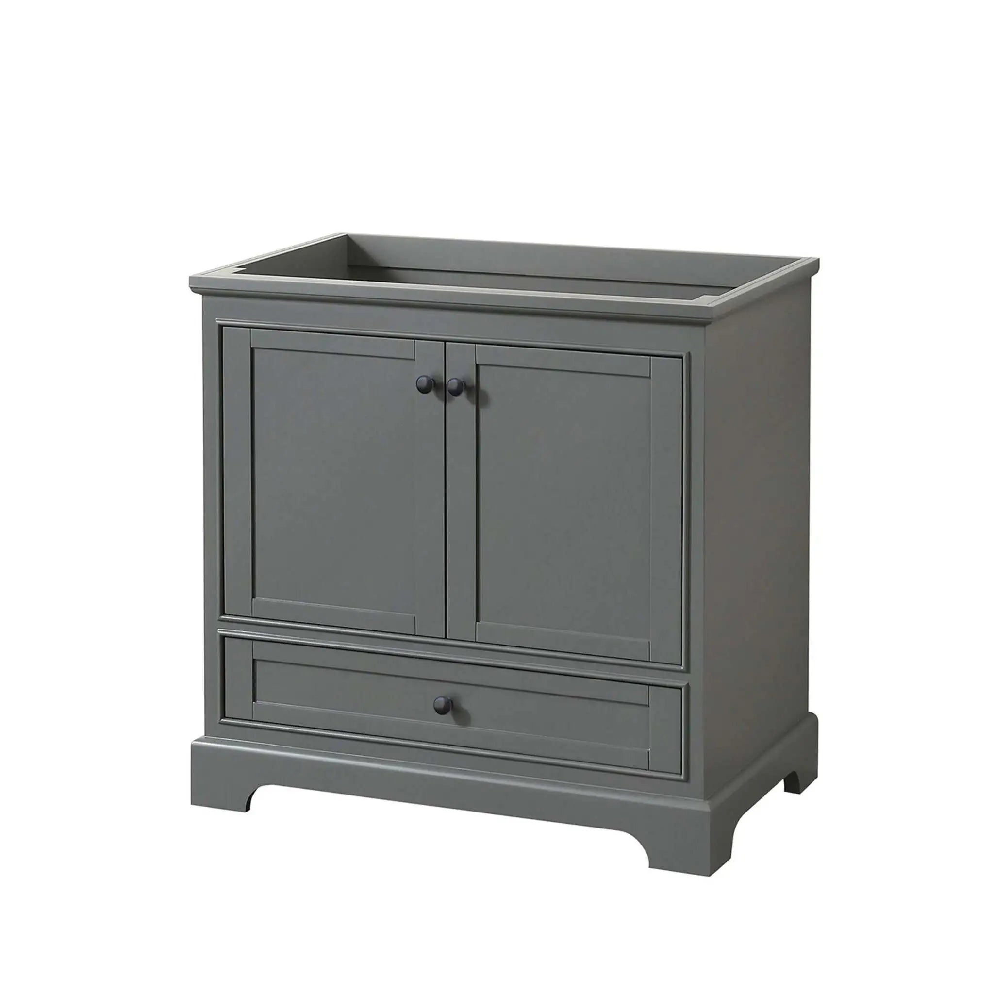 36" Deborah Single Bathroom Vanity in Dark Gray with Matte Black Trim by Wyndham