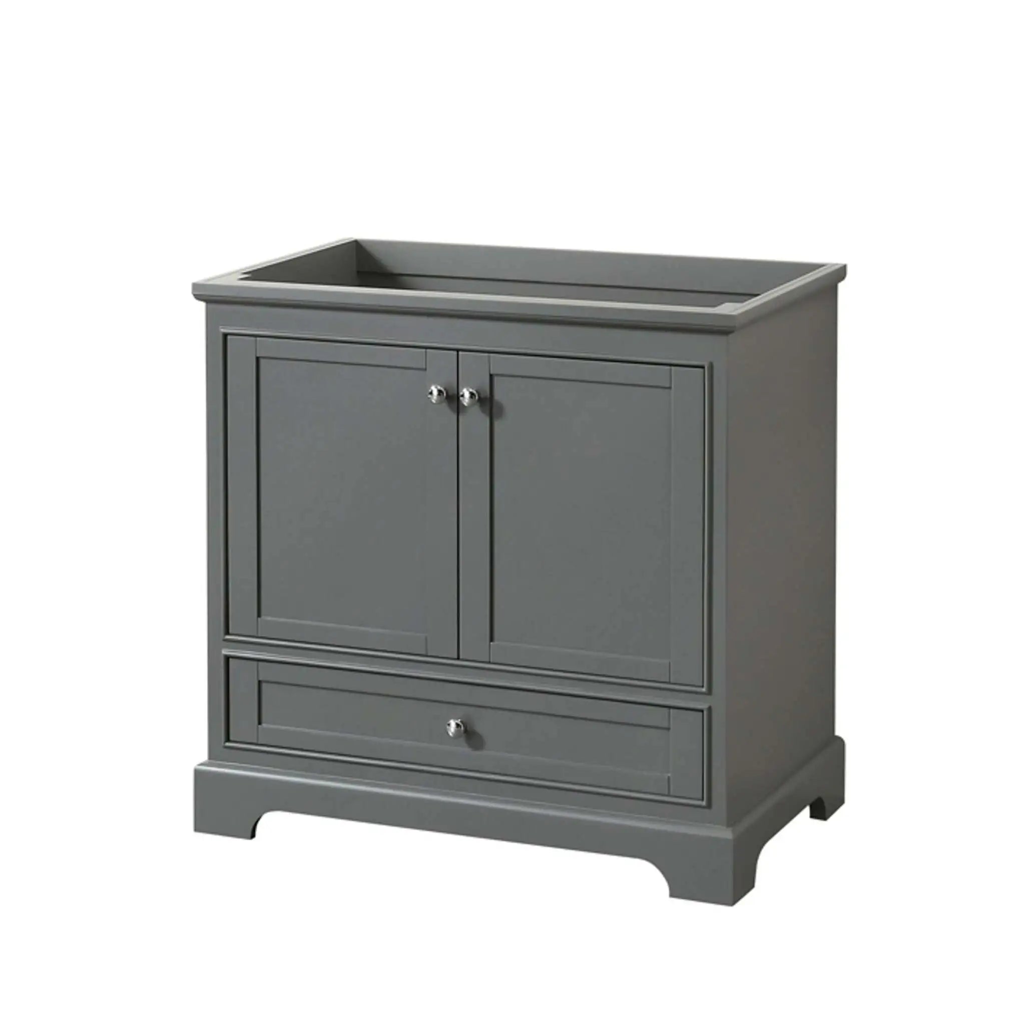 36" Deborah Single Bathroom Vanity in Dark Gray with Polished Chrome Trim by Wyndham